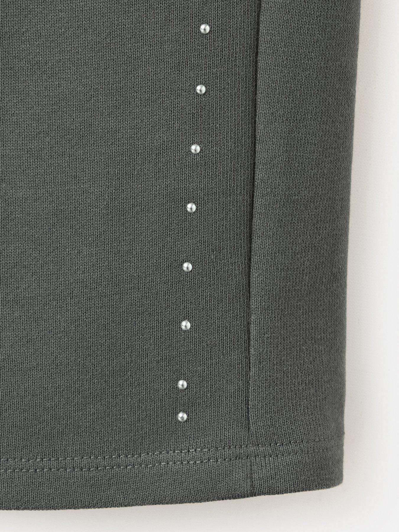 Image 3 of 4 of Mango Younger Girls Studded Co-Ord Joggers - Dark Grey