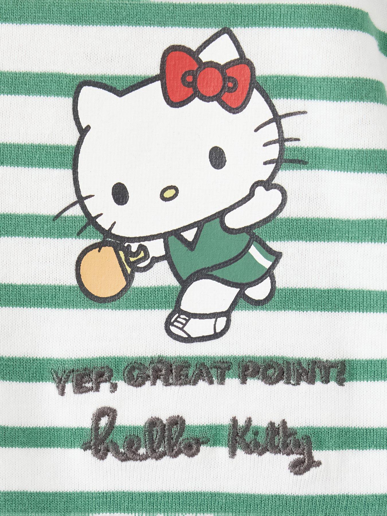 Image 4 of 5 of Mango Hello Kitty Striped T-Shirt - Green