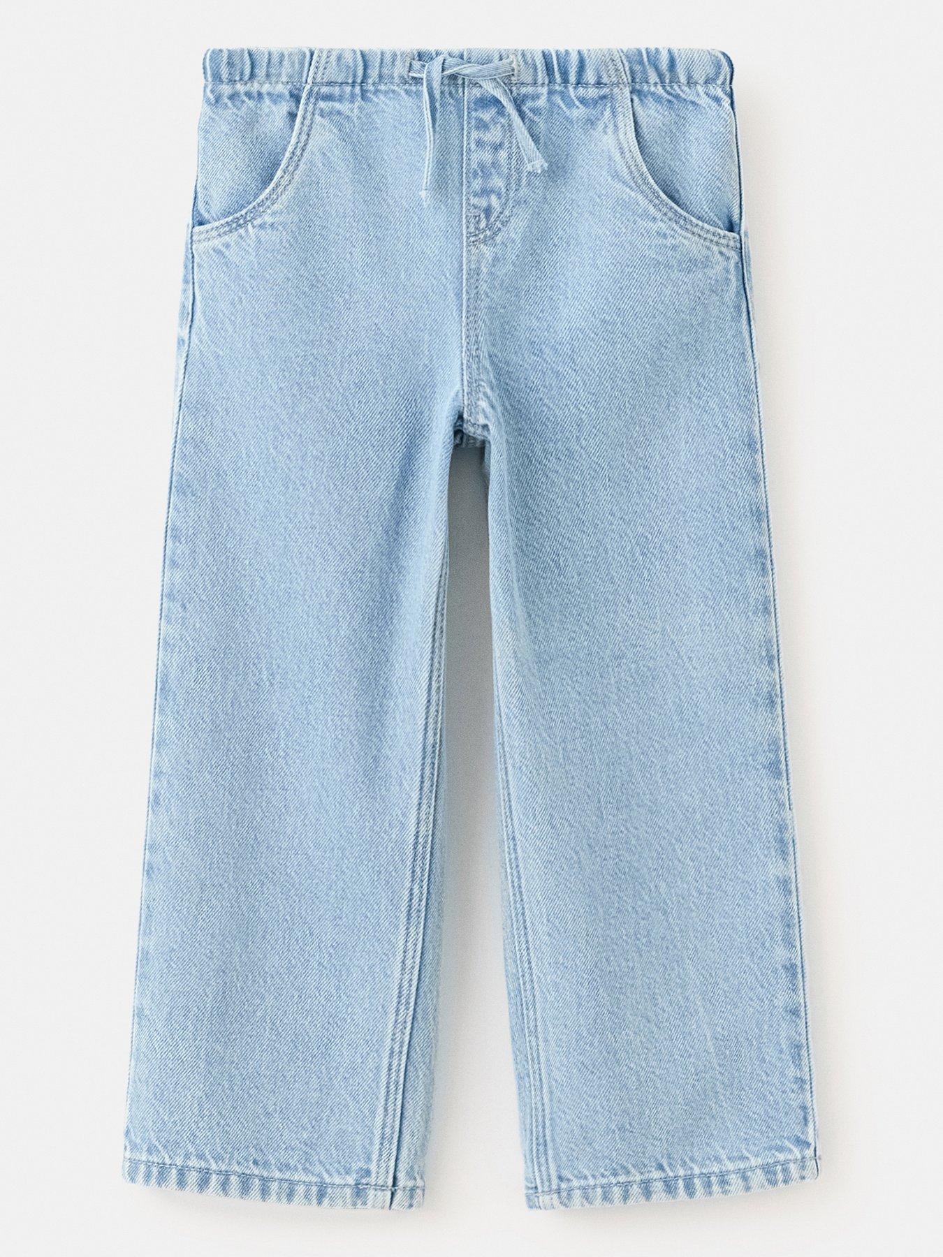 Image 1 of 4 of Mango Younger Girls Relaxed Fit Jeans - Blue