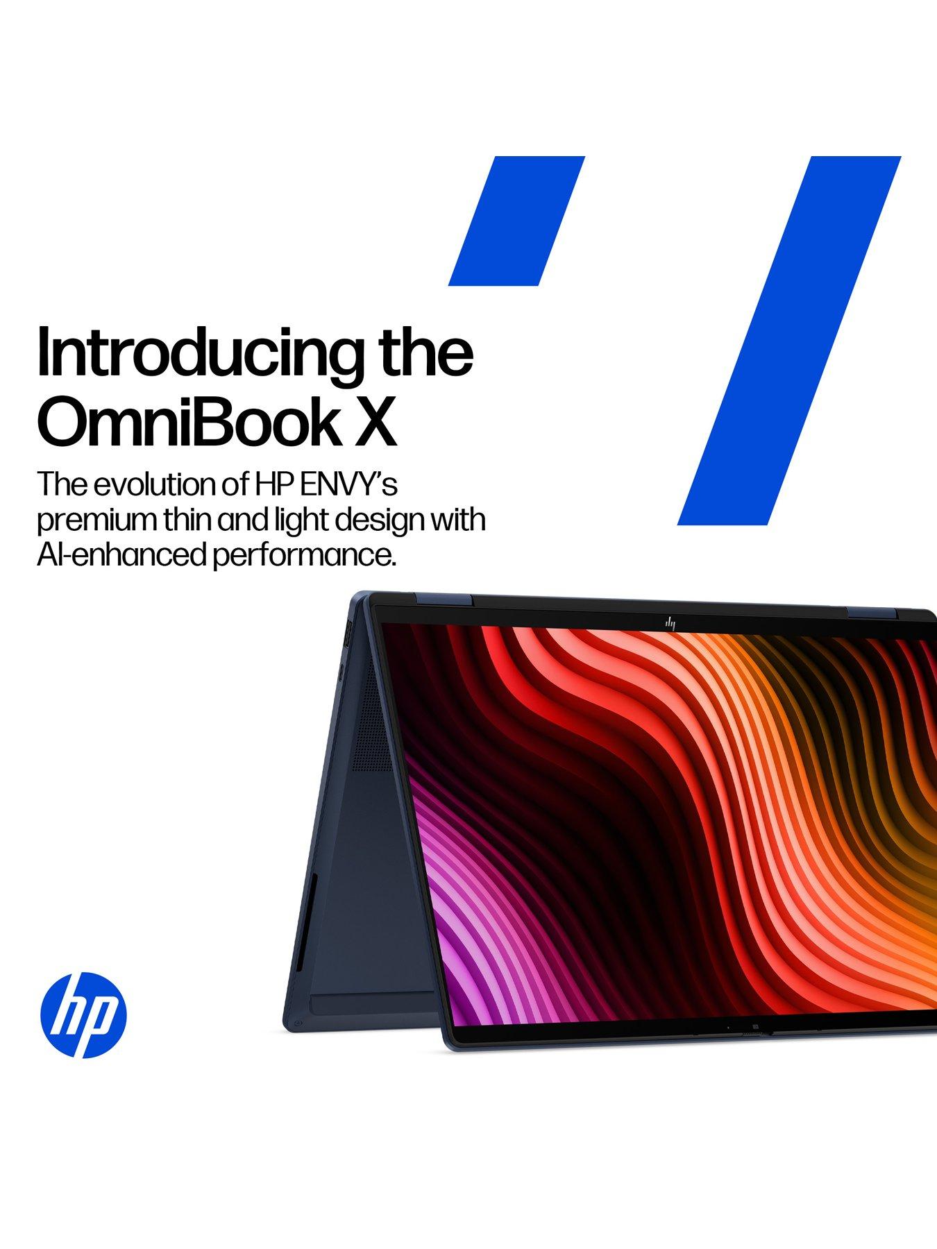 Image 3 of 7 of HP OmniBook X Flip 14-kc0000nax 14in OLED Touchscreen Laptop - Copilot+PC - AMD Ryzen AI 5 - 16GB RAM - 512GB SSD  - Blue - No Power Adaptor Included