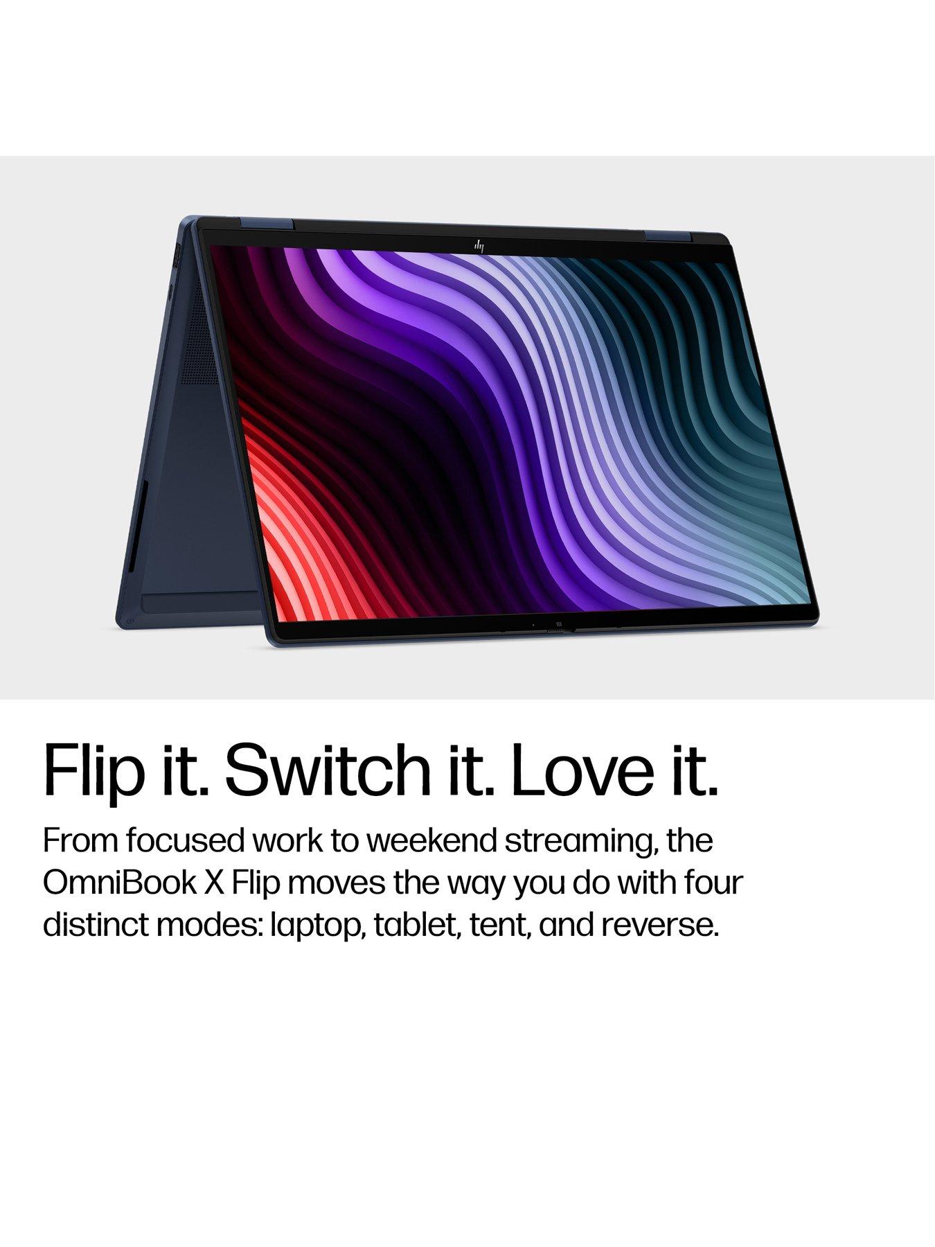 Image 5 of 7 of HP OmniBook X Flip 14-kc0000nax 14in OLED Touchscreen Laptop - Copilot+PC - AMD Ryzen AI 5 - 16GB RAM - 512GB SSD  - Blue - No Power Adaptor Included