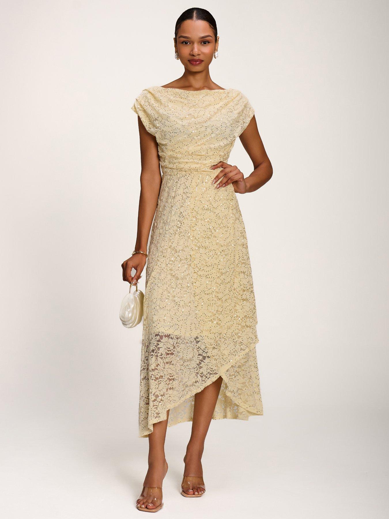 jolie moi lace dress Jolie Moi Lace Sequin Embellished Midi Dress