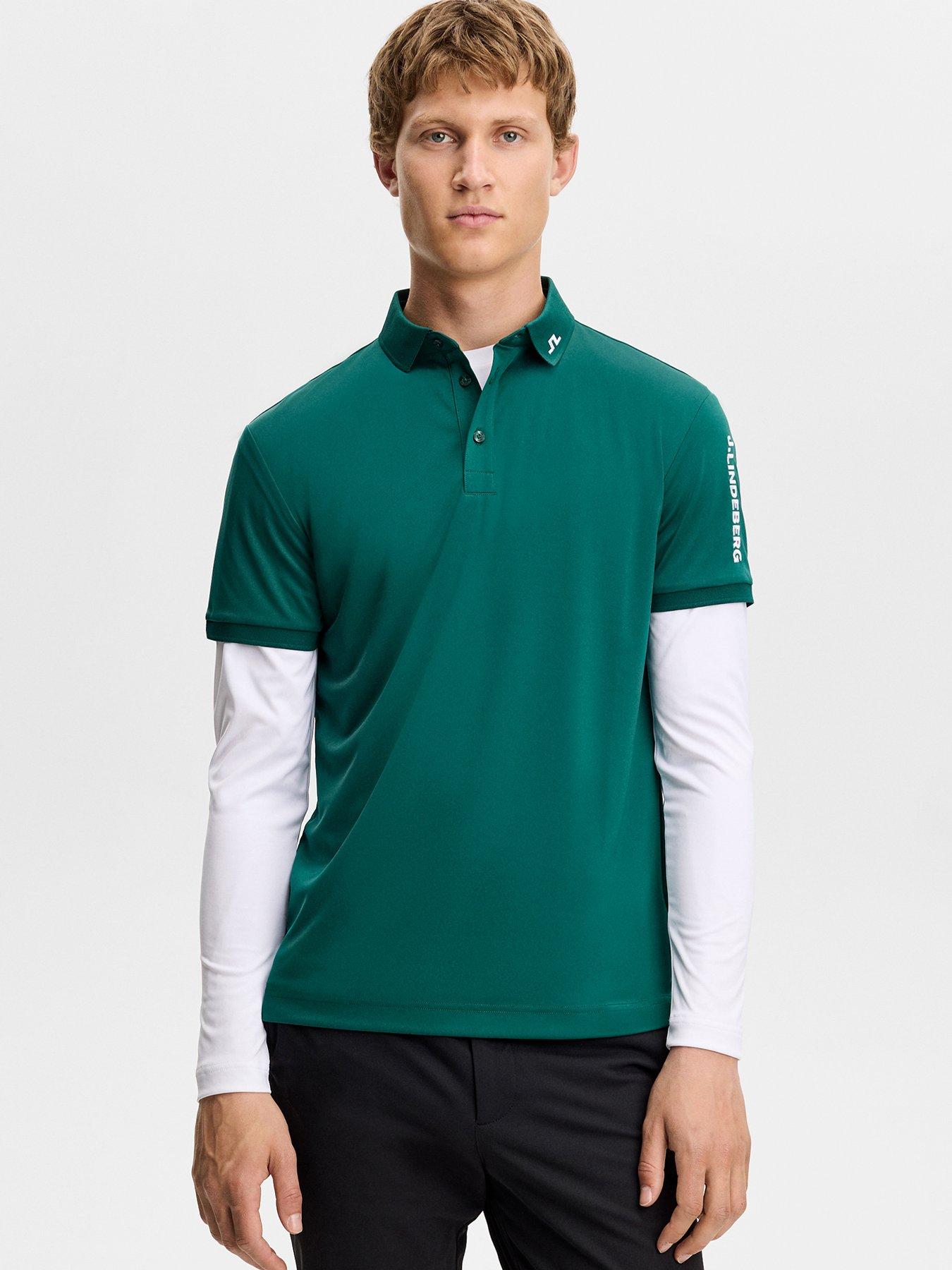 Image 1 of 5 of J LINDEBERG Mens Golf Tour Tech Polo - Green