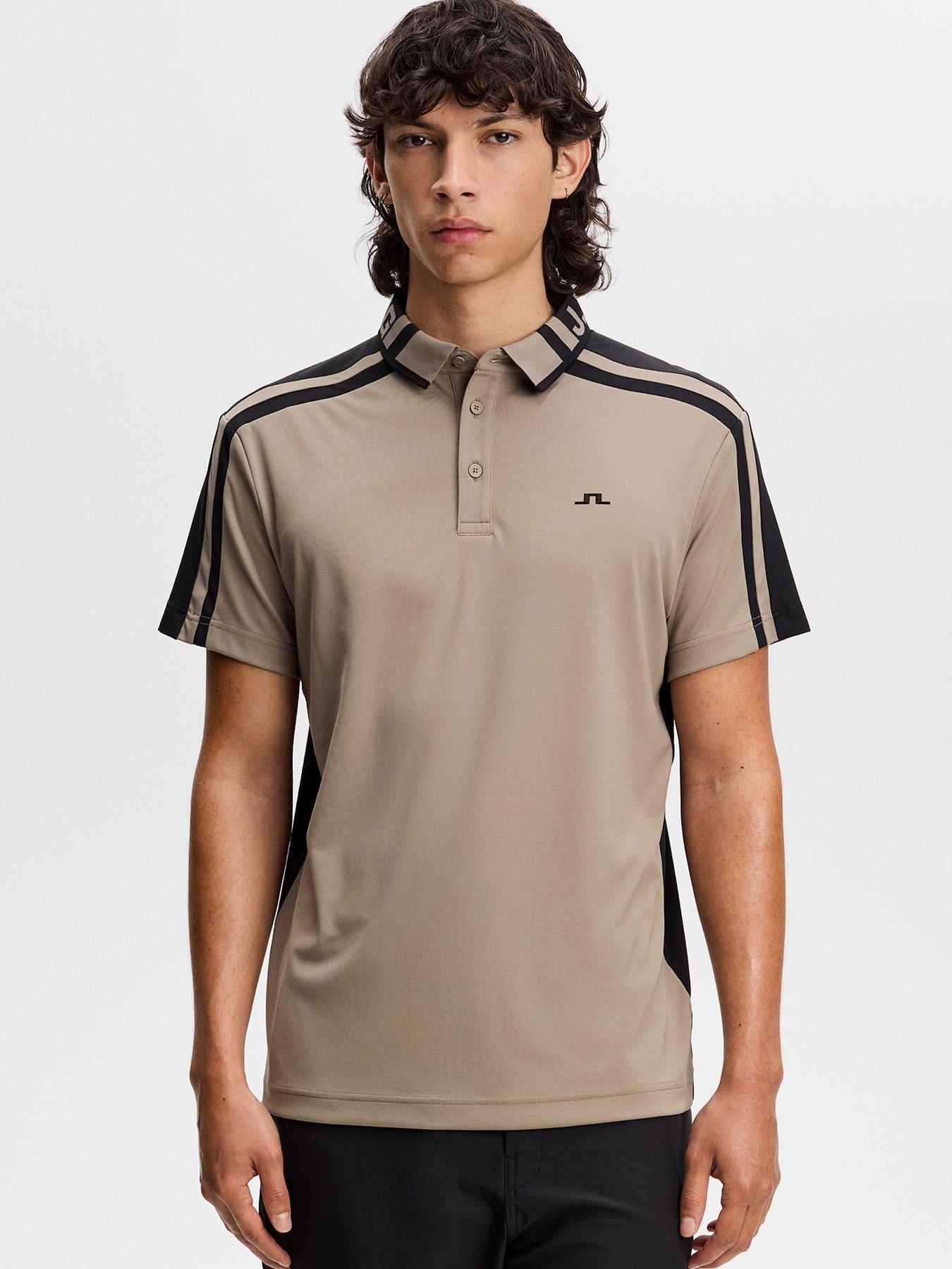 J LINDEBERG Mens Golf Bozak Polo - Brown