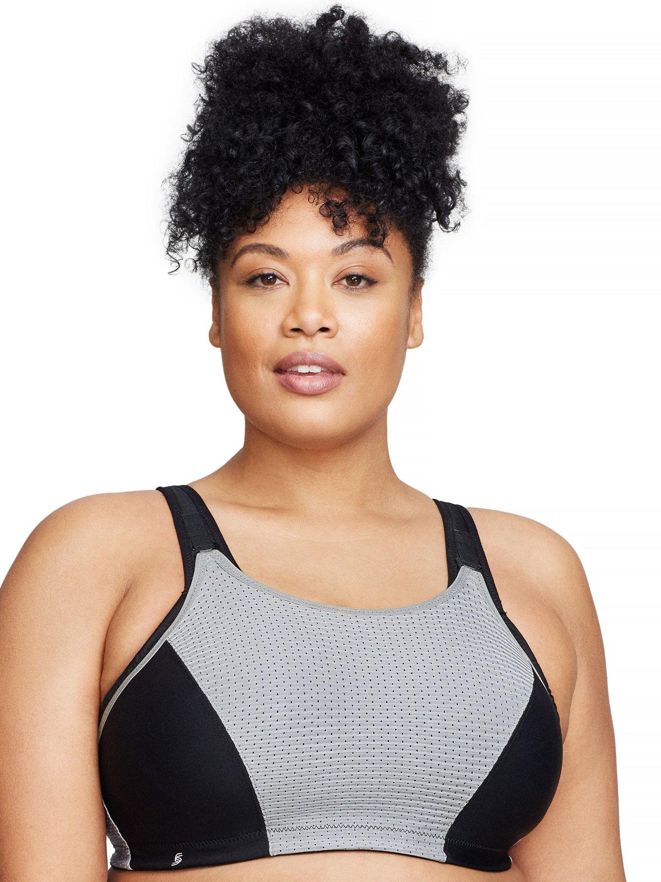 Glamorise 1166 Sport Bra - Black/grey