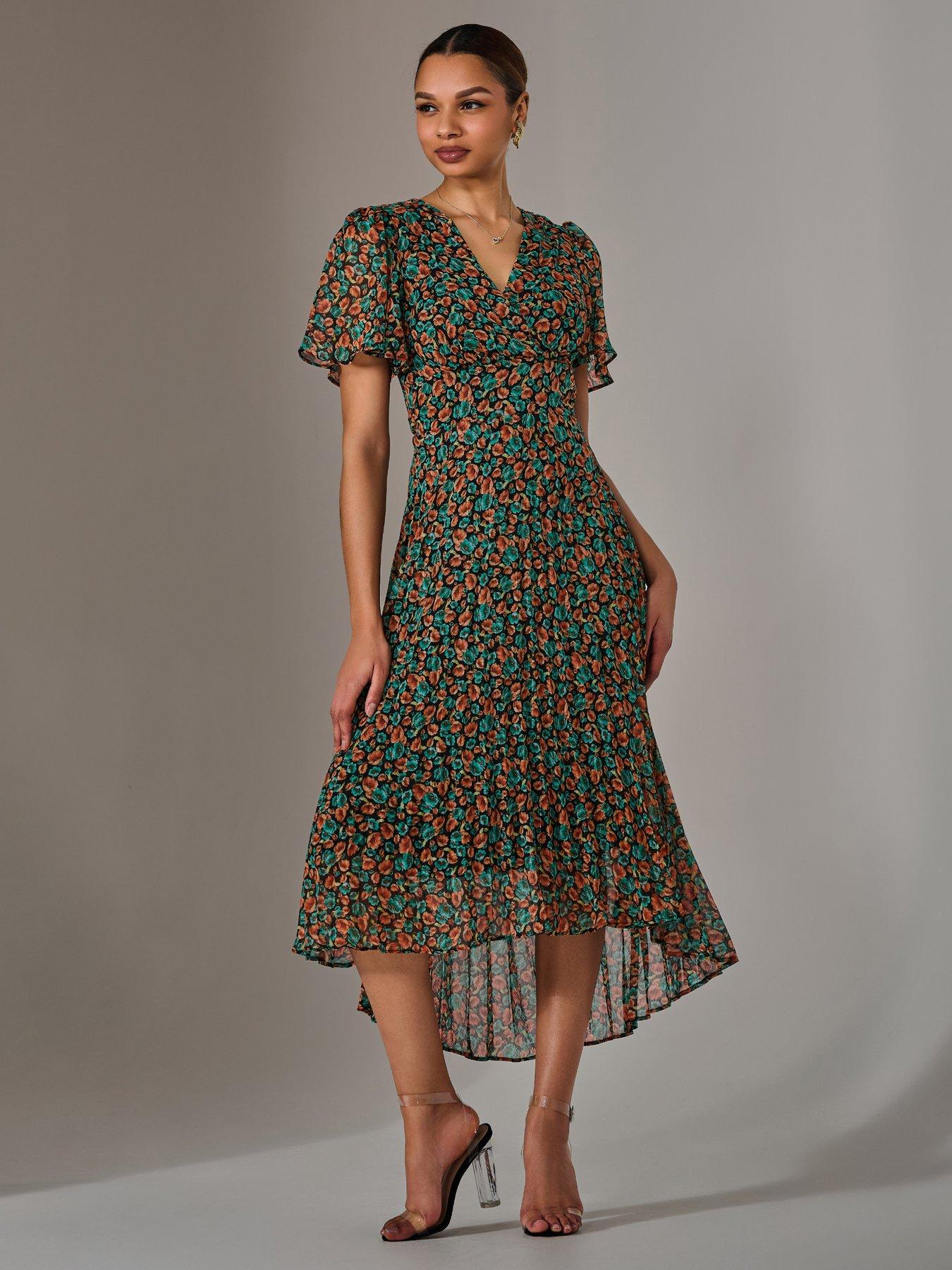 Jolie Moi Charlotte Pleated Chiffon Midaxi Dress