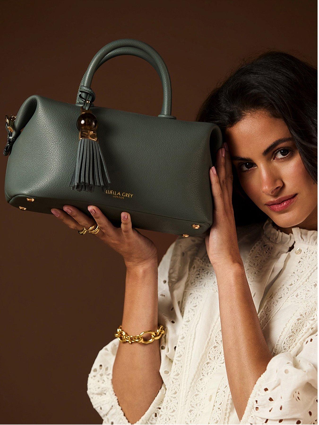 Luella Grey Sage Green Alessia Steel Green Bowler Tote - Image 3