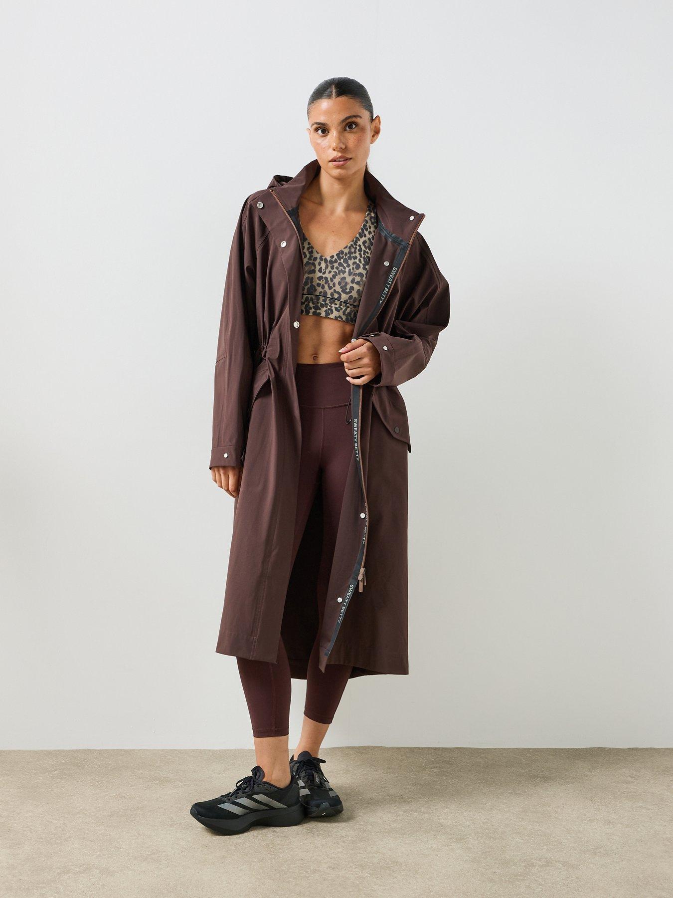 Sweaty Betty Motion Waterproof Longline Parka - Brown