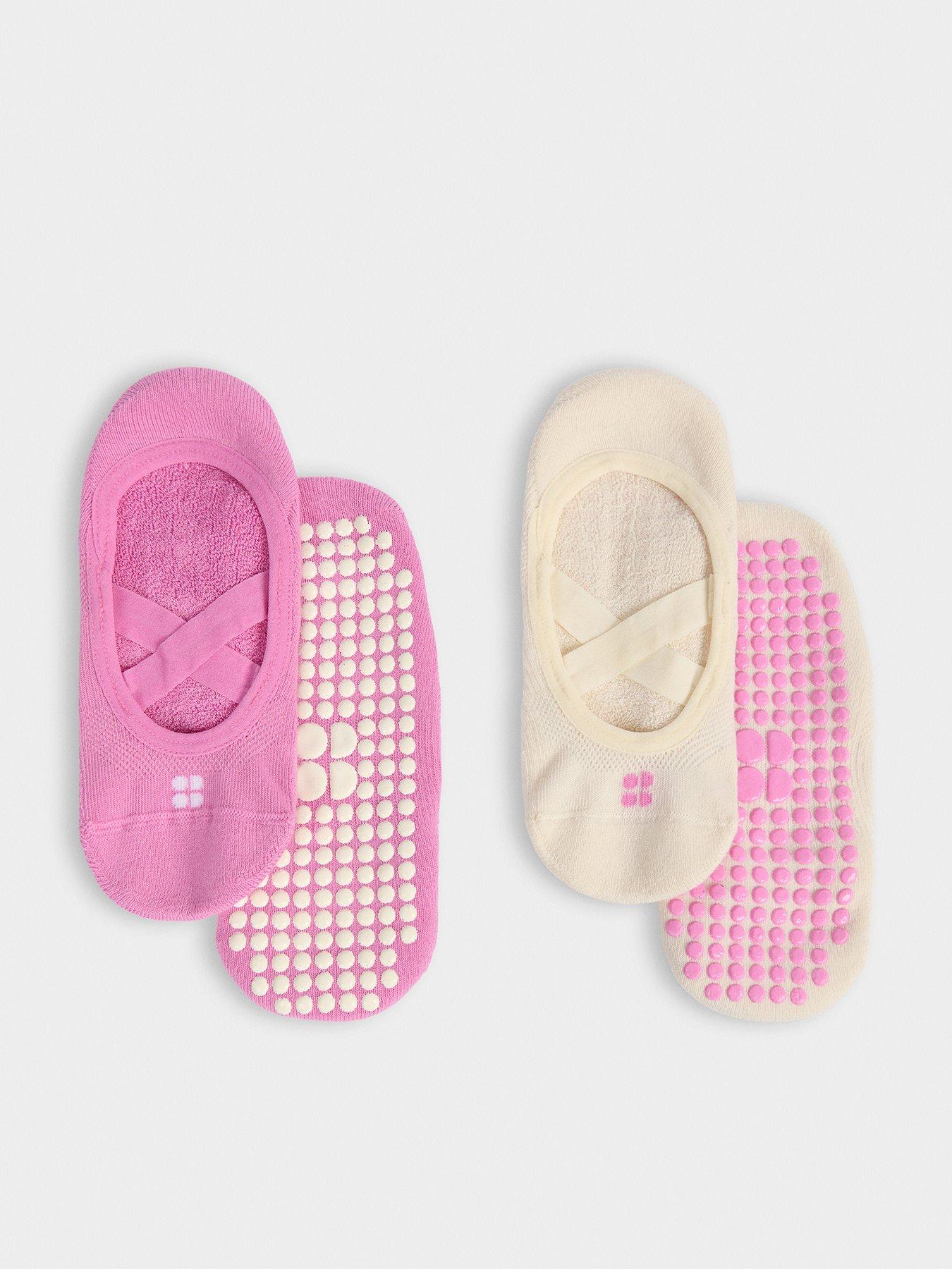 Image 1 of 6 of Sweaty Betty Womens Training Ballet Gripper Socks 2 Pack - Pink
