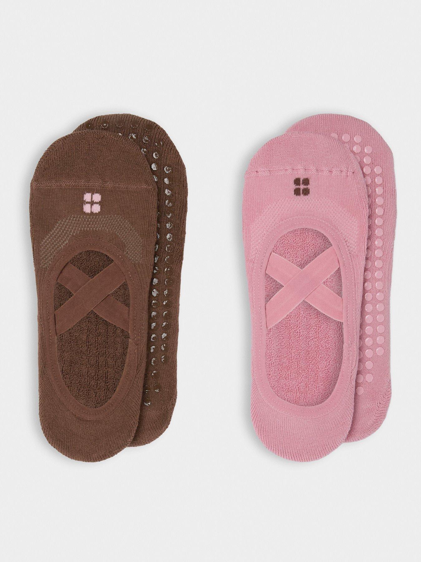 Image 3 of 6 of Sweaty Betty Womens Training Ballet Gripper Socks 2 Pack - Pink