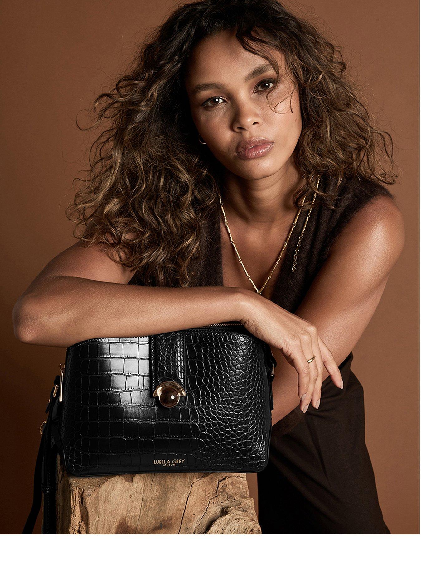 Image 1 of 6 of Luella Grey Mills Crossbody In Black Croc