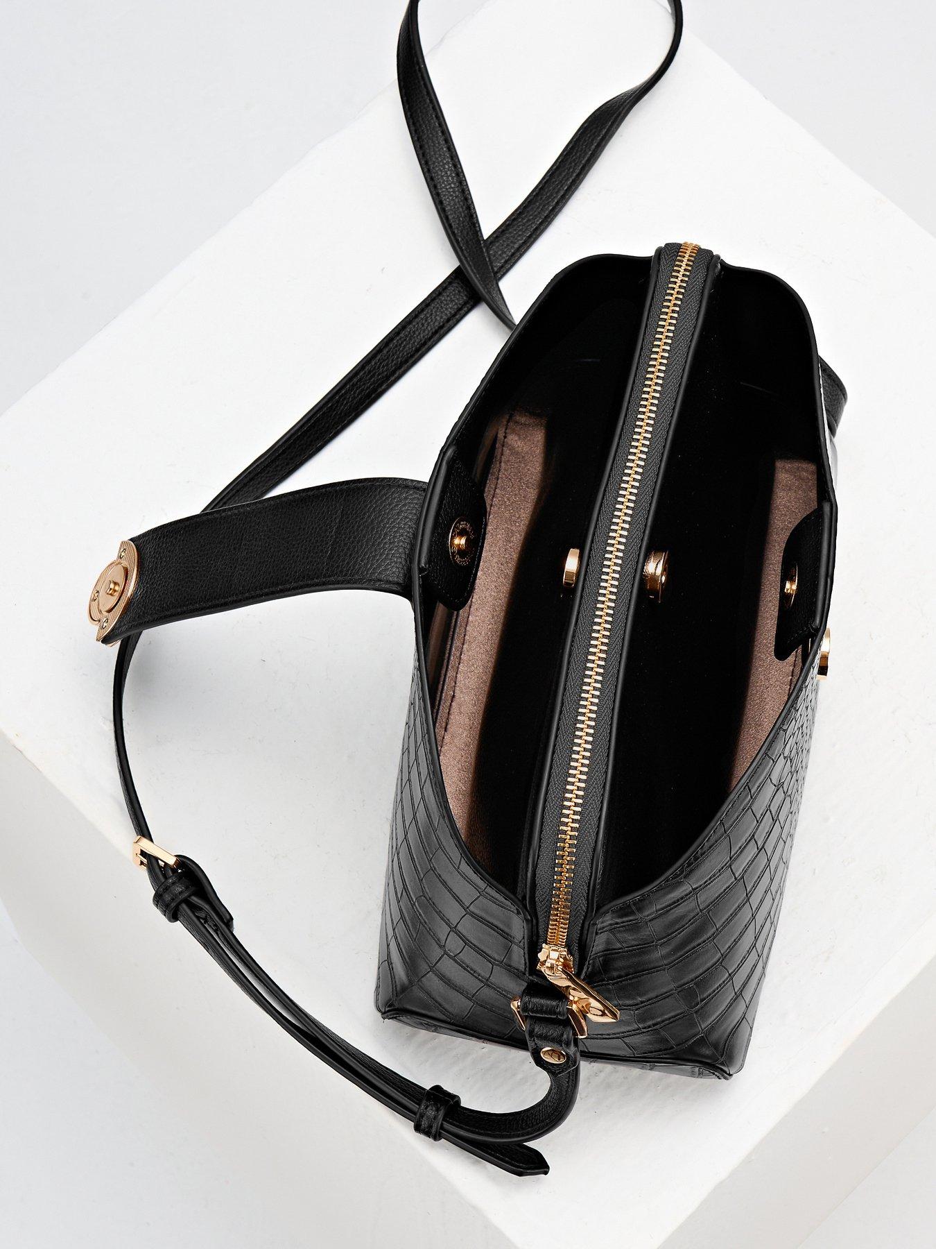 Image 4 of 6 of Luella Grey Mills Crossbody In Black Croc