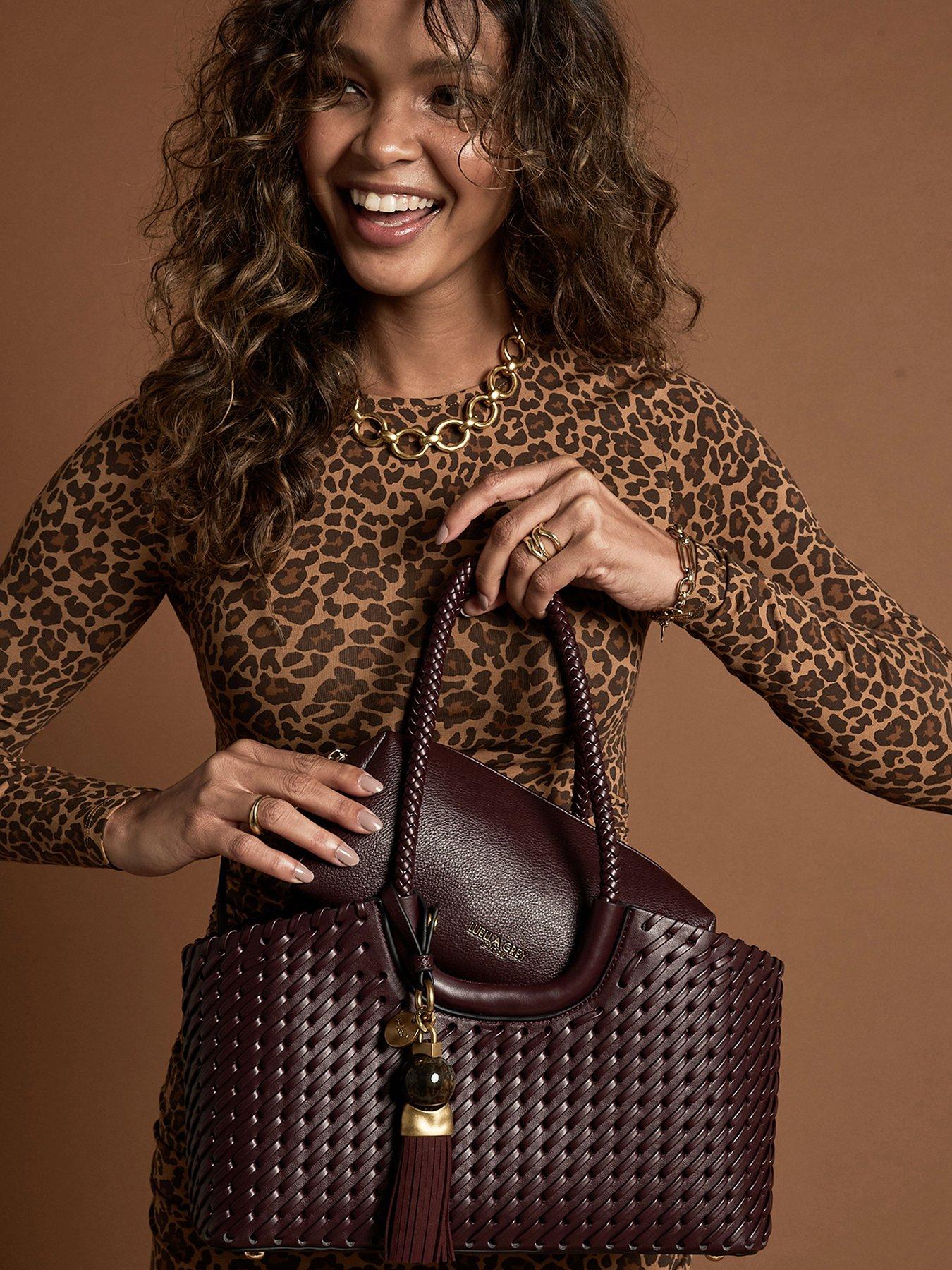 Luella Grey Paige Small Whipstitch Tote In Black Cherry, Black, Women