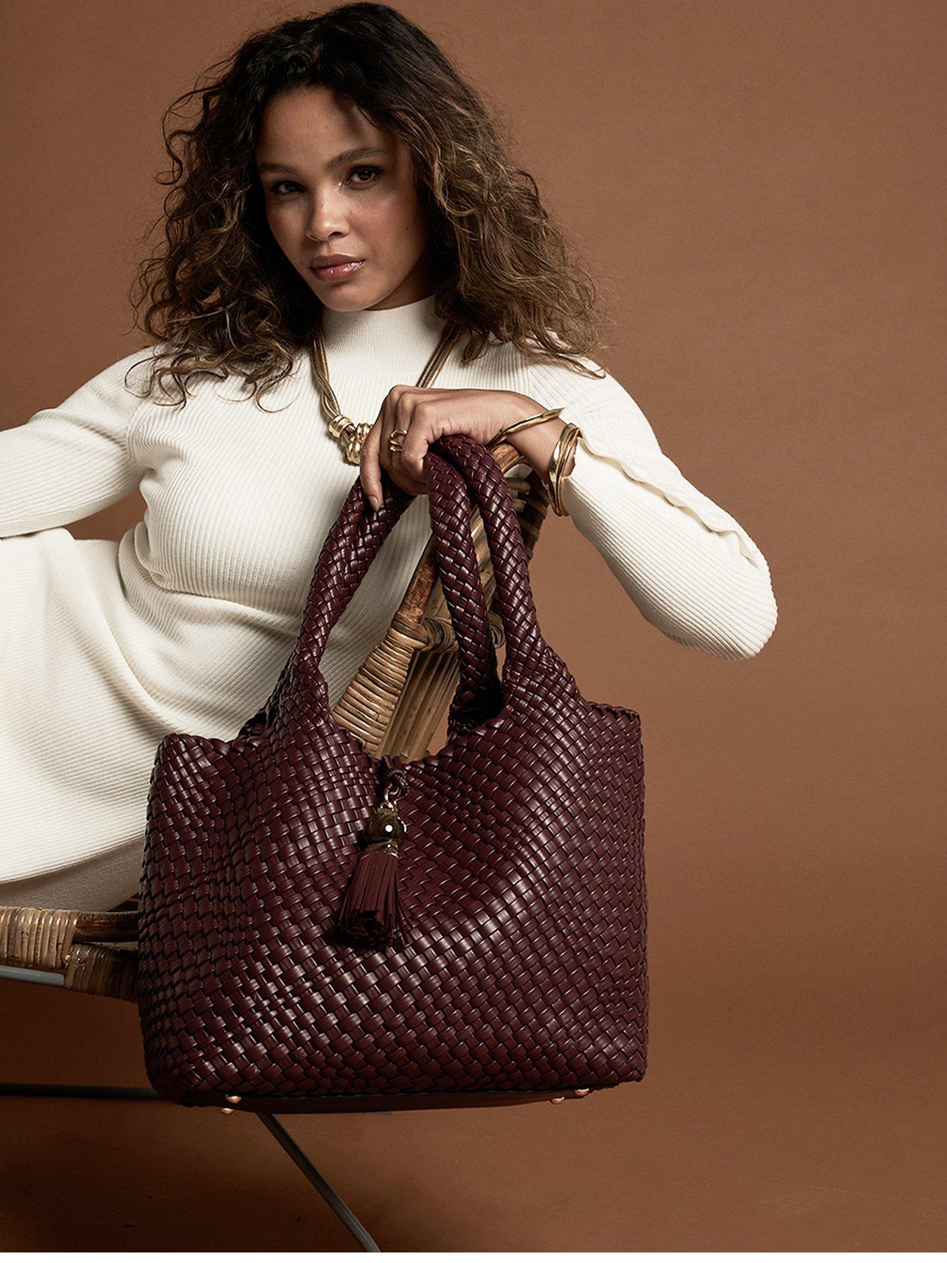 Luella Grey Saskia Woven Tote, Black, Women