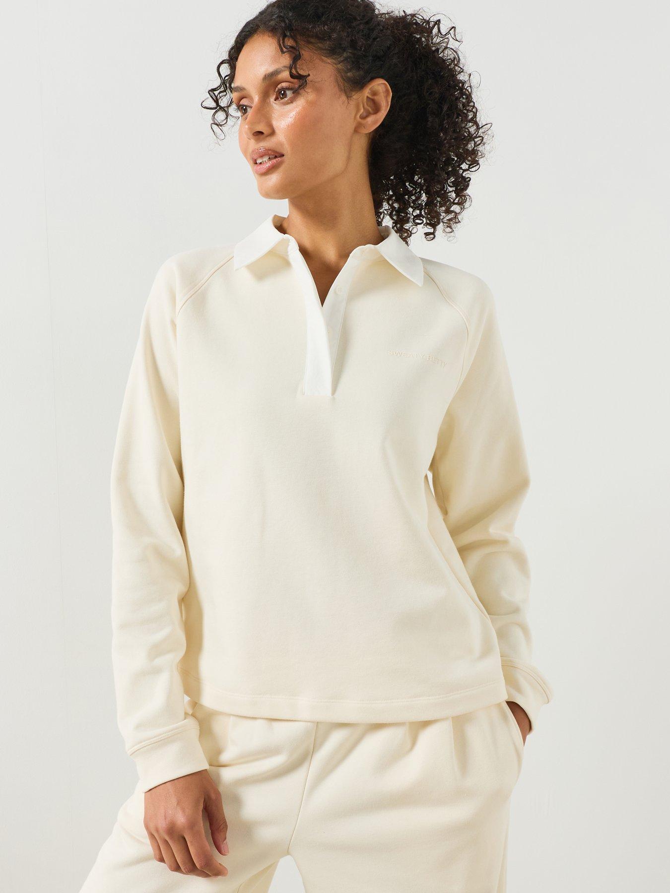 Sweaty Betty Womens Training Revive Rugby Sweatshirt - Beige