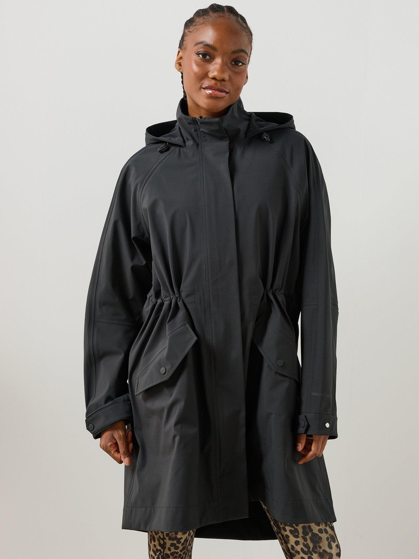 Sweaty Betty Womens Training Motion Waterproof Mid Parka Coat - Black