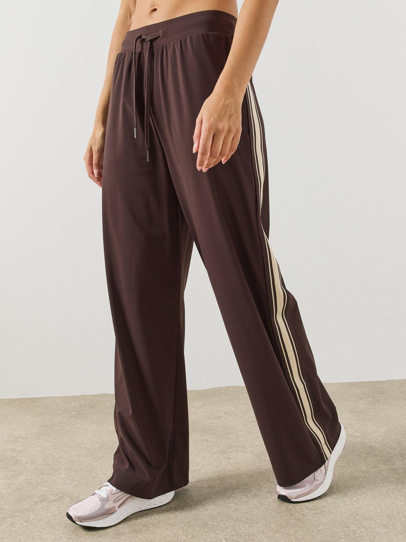 Sweaty Betty Explorer Side Stripe Wide Leg Trousers - Brown