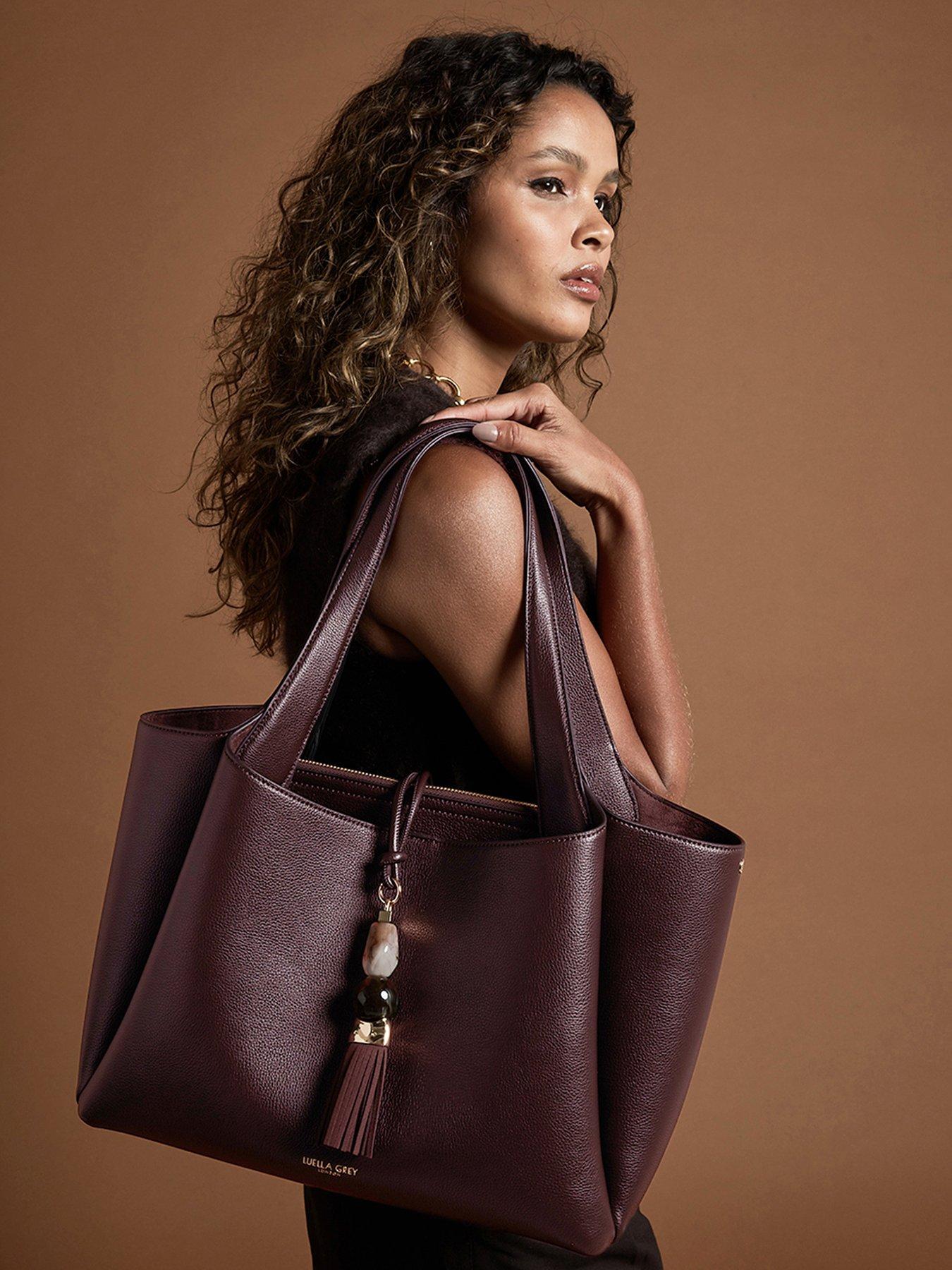 Luella Grey Stella Laptop Tote In Black Cherry