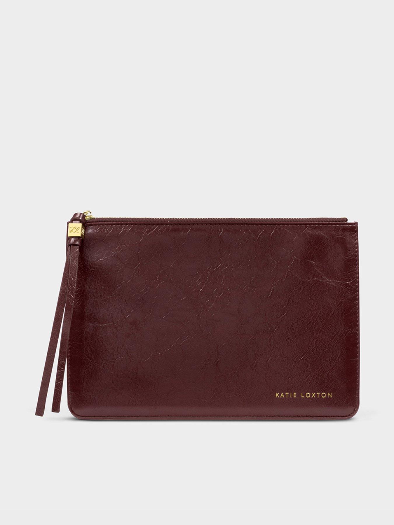 Katie Loxton Tassel Charm Patent Crackle Pouch - Red