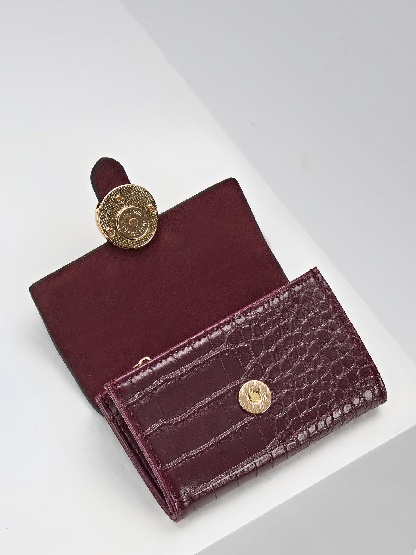 Image 3 of 4 of Luella Grey Letitia Medium Purse In Black Cherry Croc