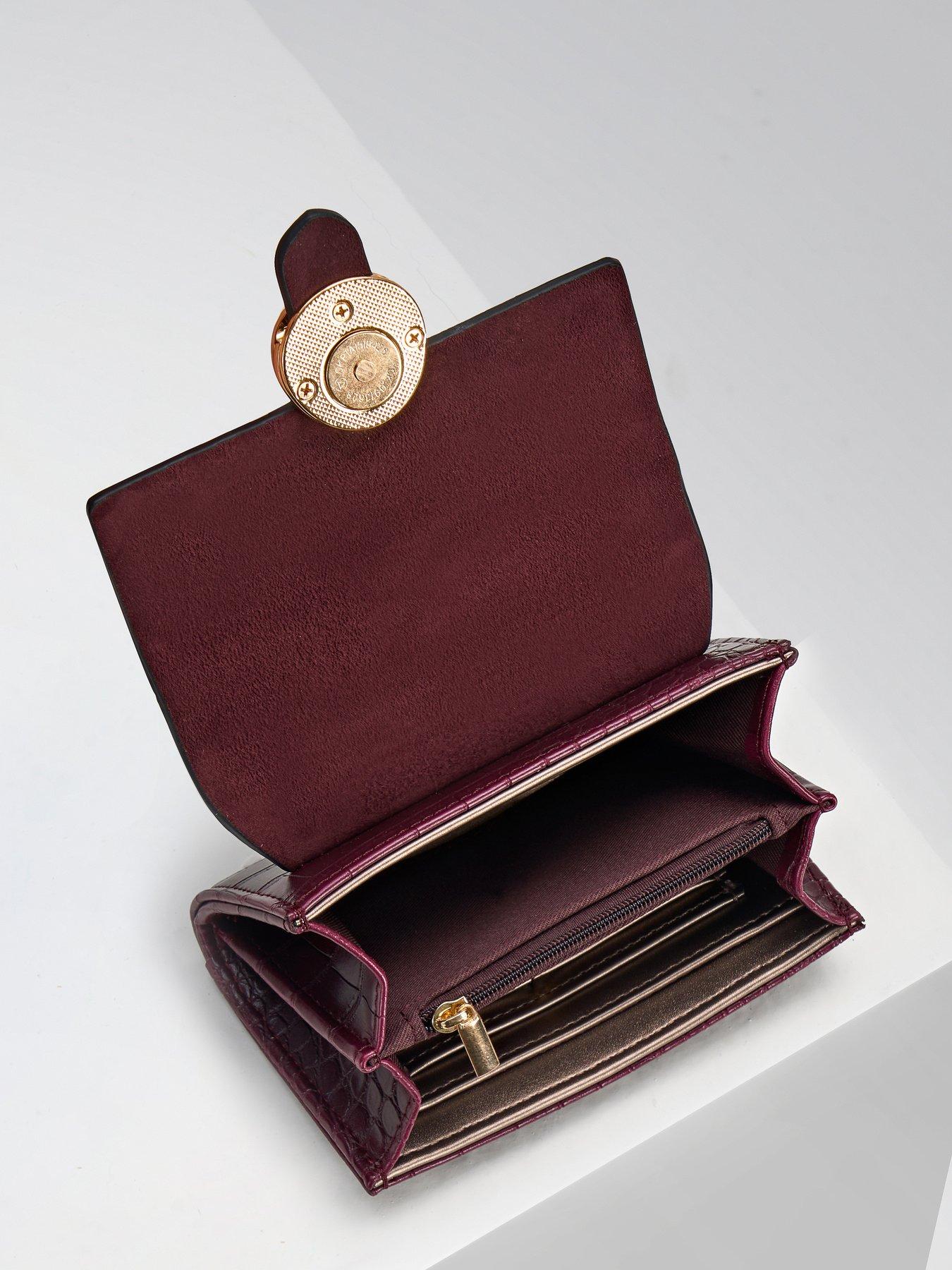 Image 4 of 4 of Luella Grey Letitia Medium Purse In Black Cherry Croc