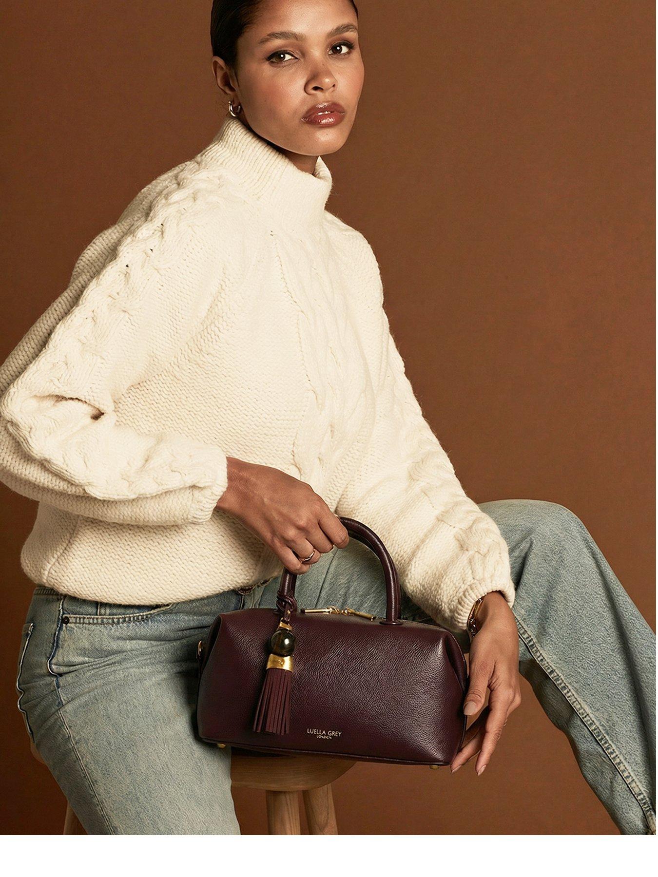 Image 1 of 5 of Luella Grey Alessia Bowler Tote In Black Cherry