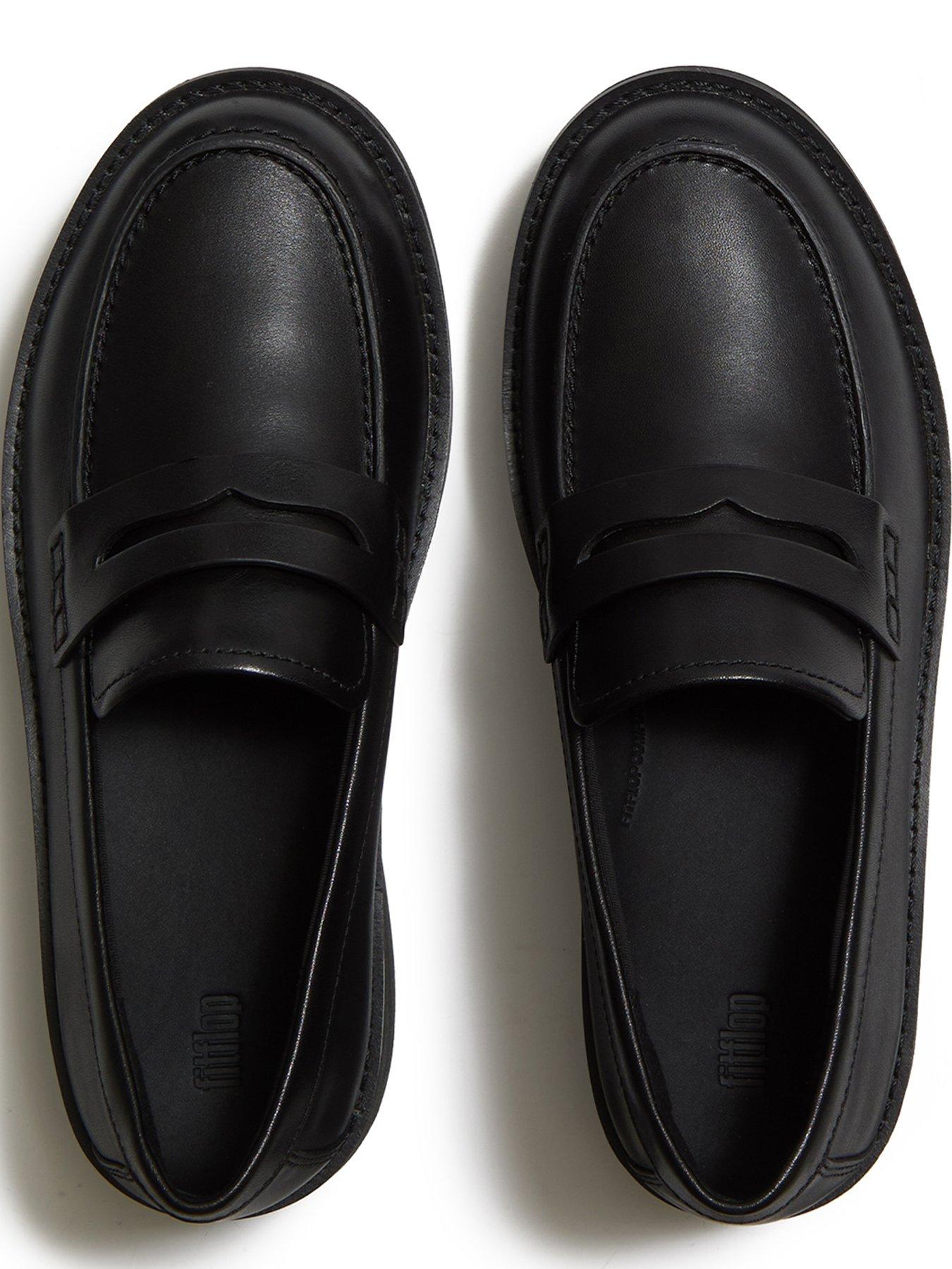 Image 5 of 5 of FitFlop Womens GEN-FF Roam Leather Chunky Loafers - Black