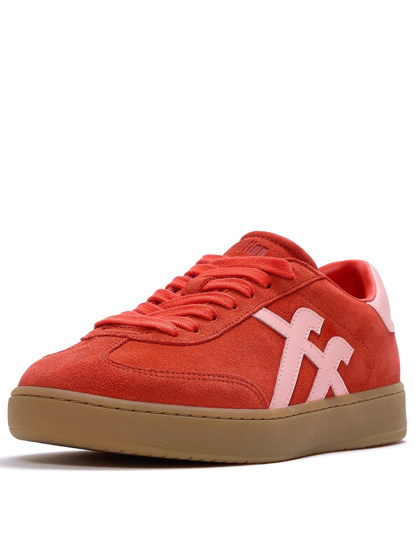 Image 3 of 5 of FitFlop Womens Suede T-Toe Supportive Trainers - Red
