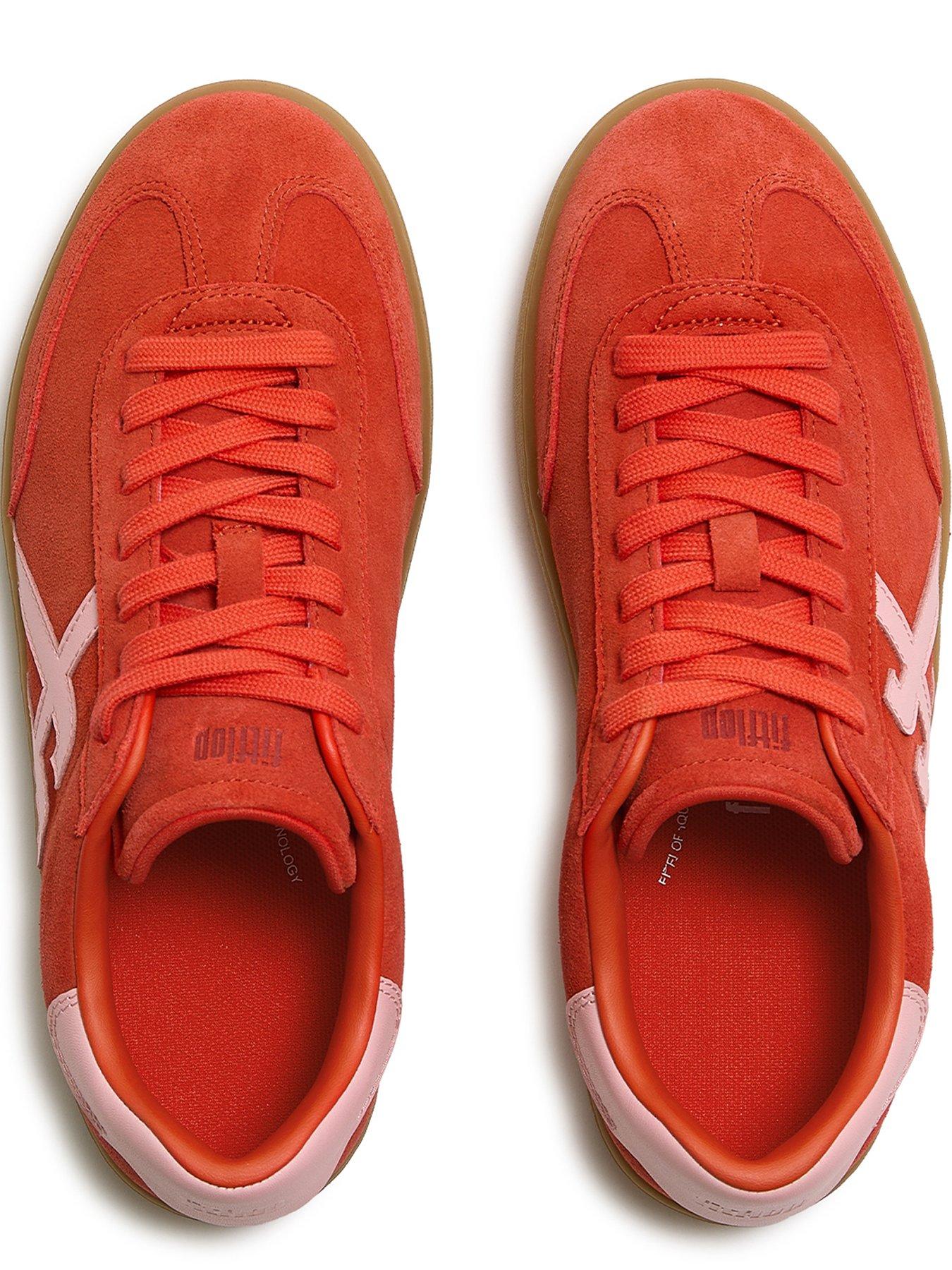 Image 5 of 5 of FitFlop Womens Suede T-Toe Supportive Trainers - Red