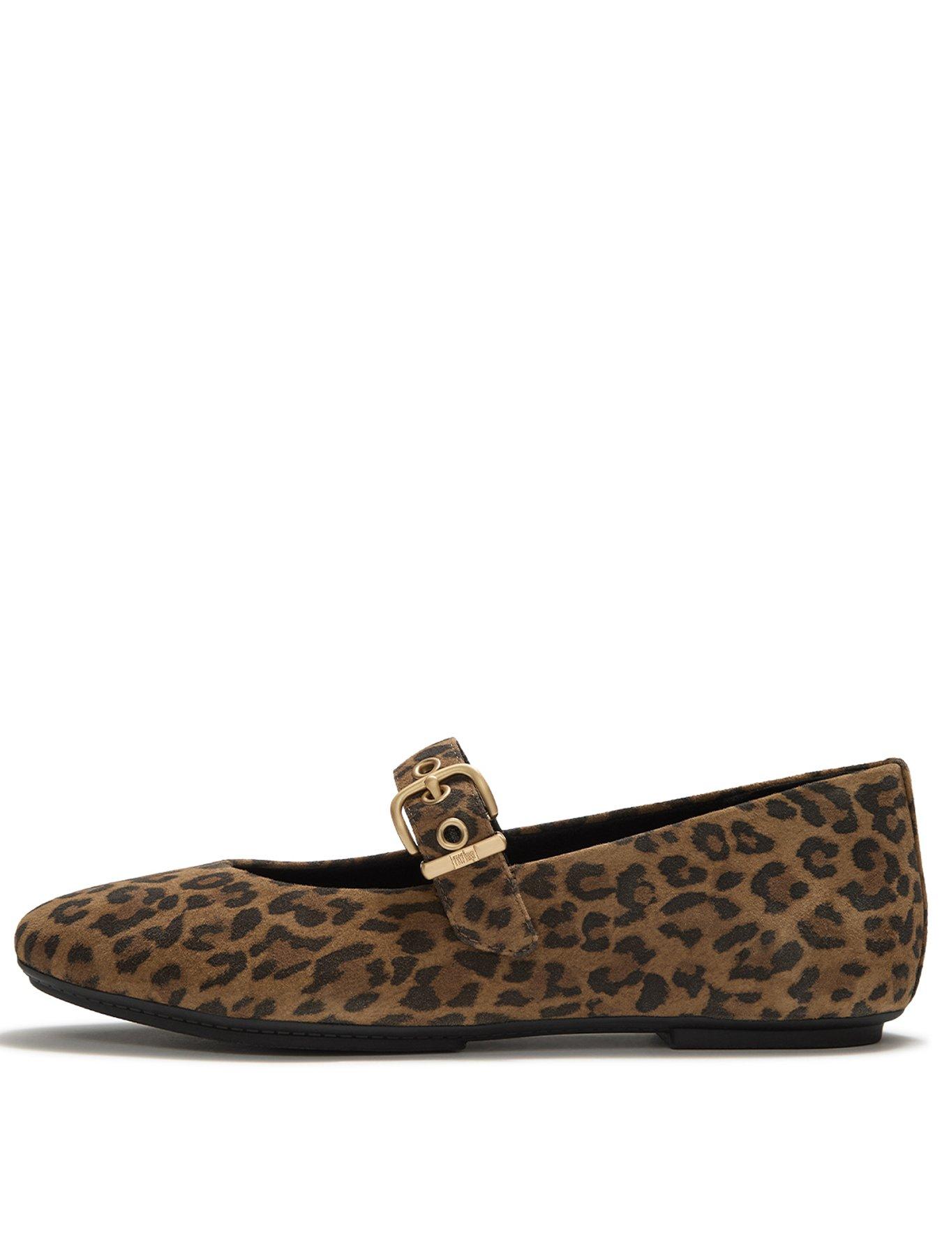 Image 1 of 6 of FitFlop DELICATO SUEDE LEOPARD MARY JANES