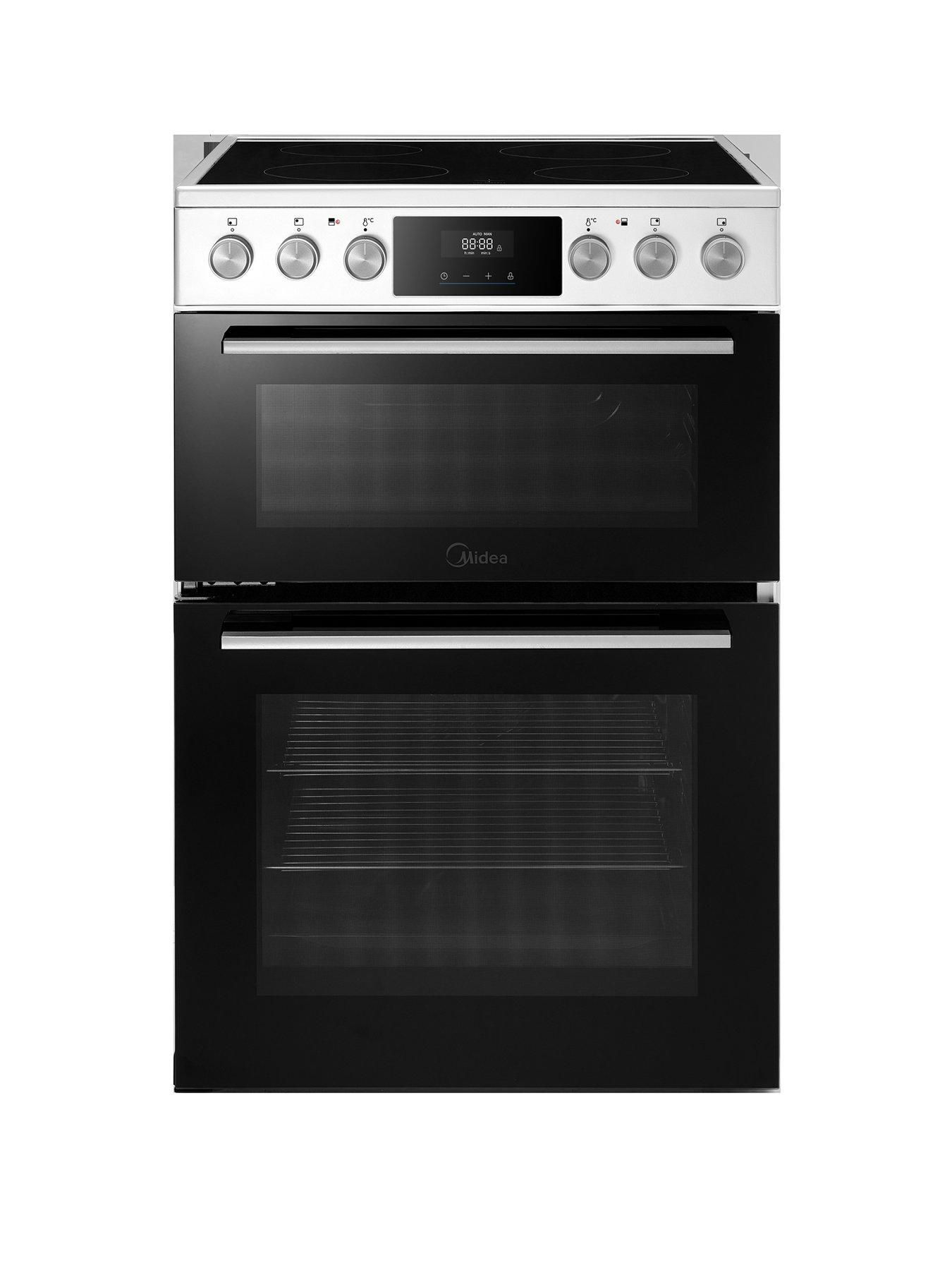 Image 1 of 7 of Midea MFO24EME4R118-WH 60cm Double Oven Freestanding Cooker With Ceramic Hob - White