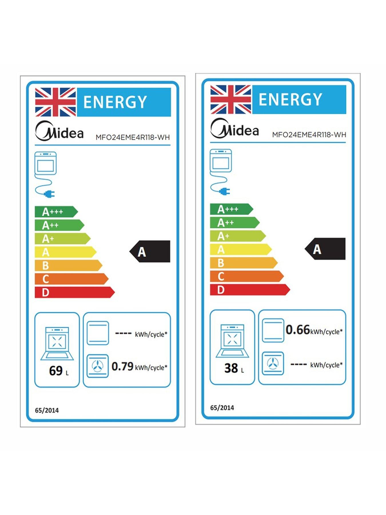Image 7 of 7 of Midea MFO24EME4R118-WH 60cm Double Oven Freestanding Cooker With Ceramic Hob - White