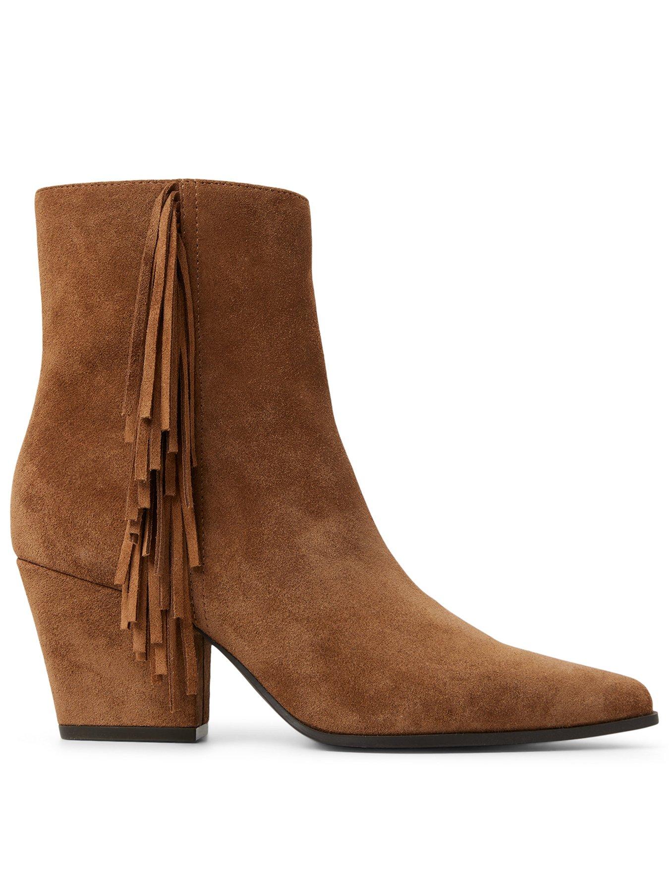 Image 1 of 5 of Aldo Shaniah Leather Ankle Boots - Brown