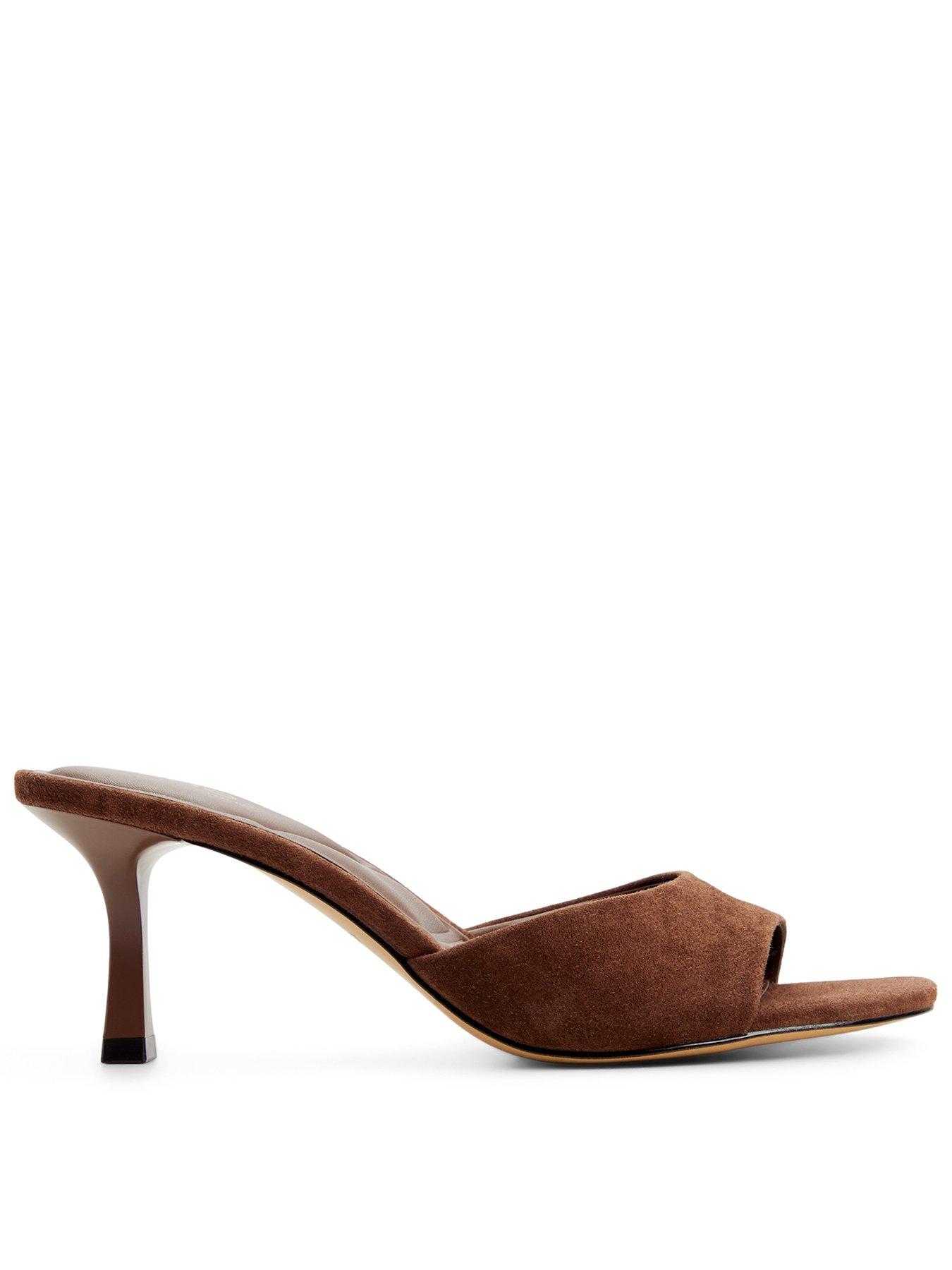 Aldo Annaberaen Suede Heel Mule - Brown