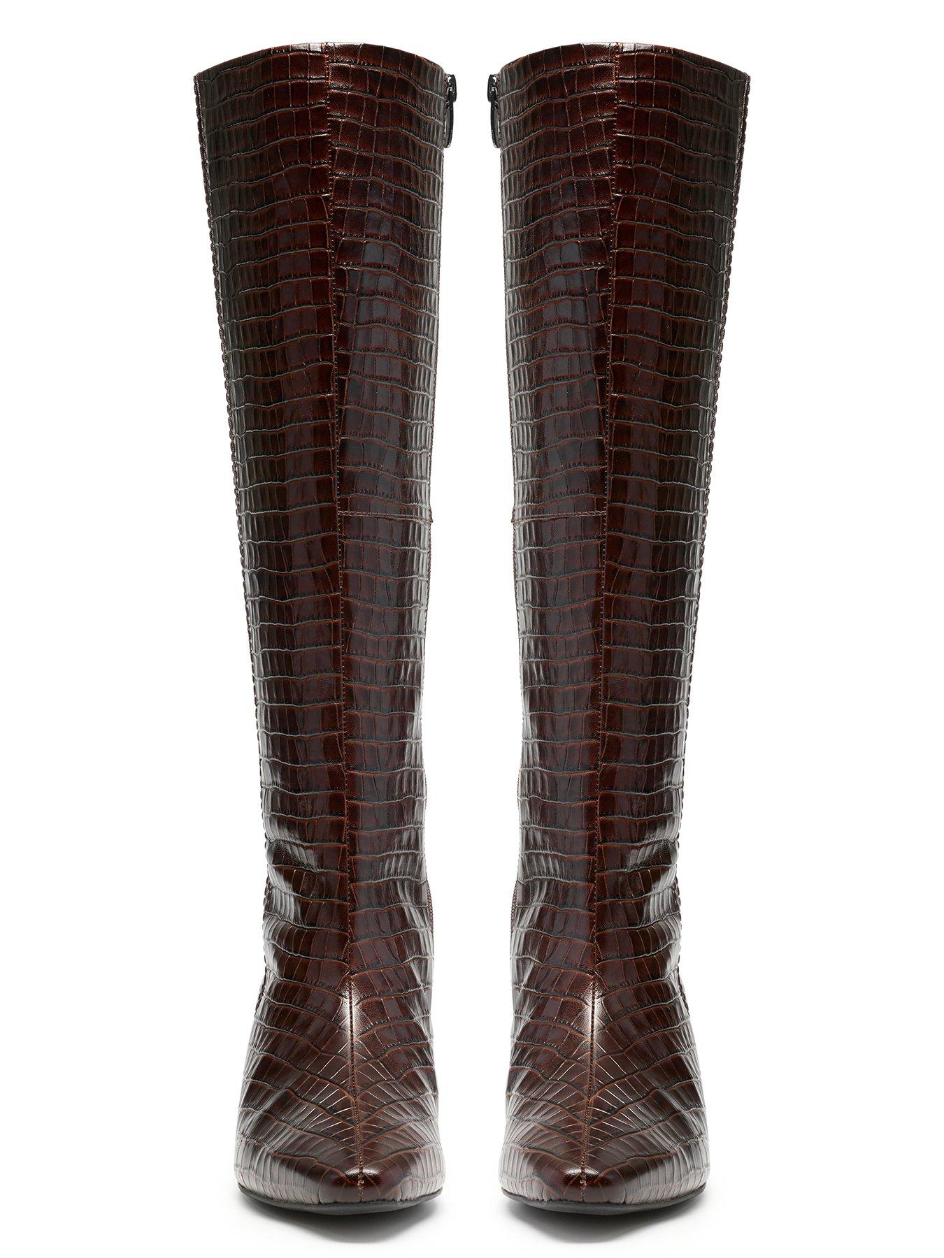 Image 4 of 6 of Clarks Edina Leather Tall Boot - Brown