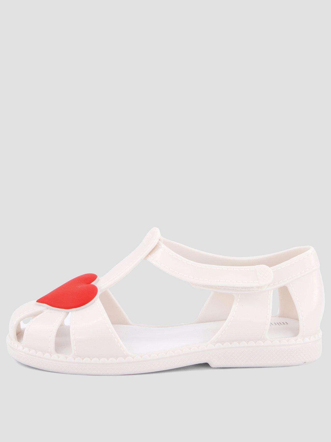 Image 2 of 7 of Mini Melissa Girls Hip Heart Ballerina Strap Sandals - White
