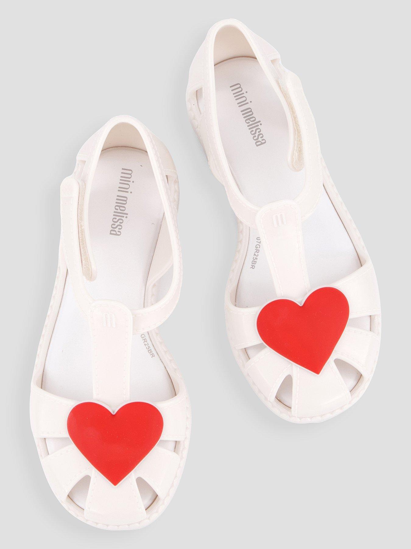 Image 3 of 7 of Mini Melissa Girls Hip Heart Ballerina Strap Sandals - White