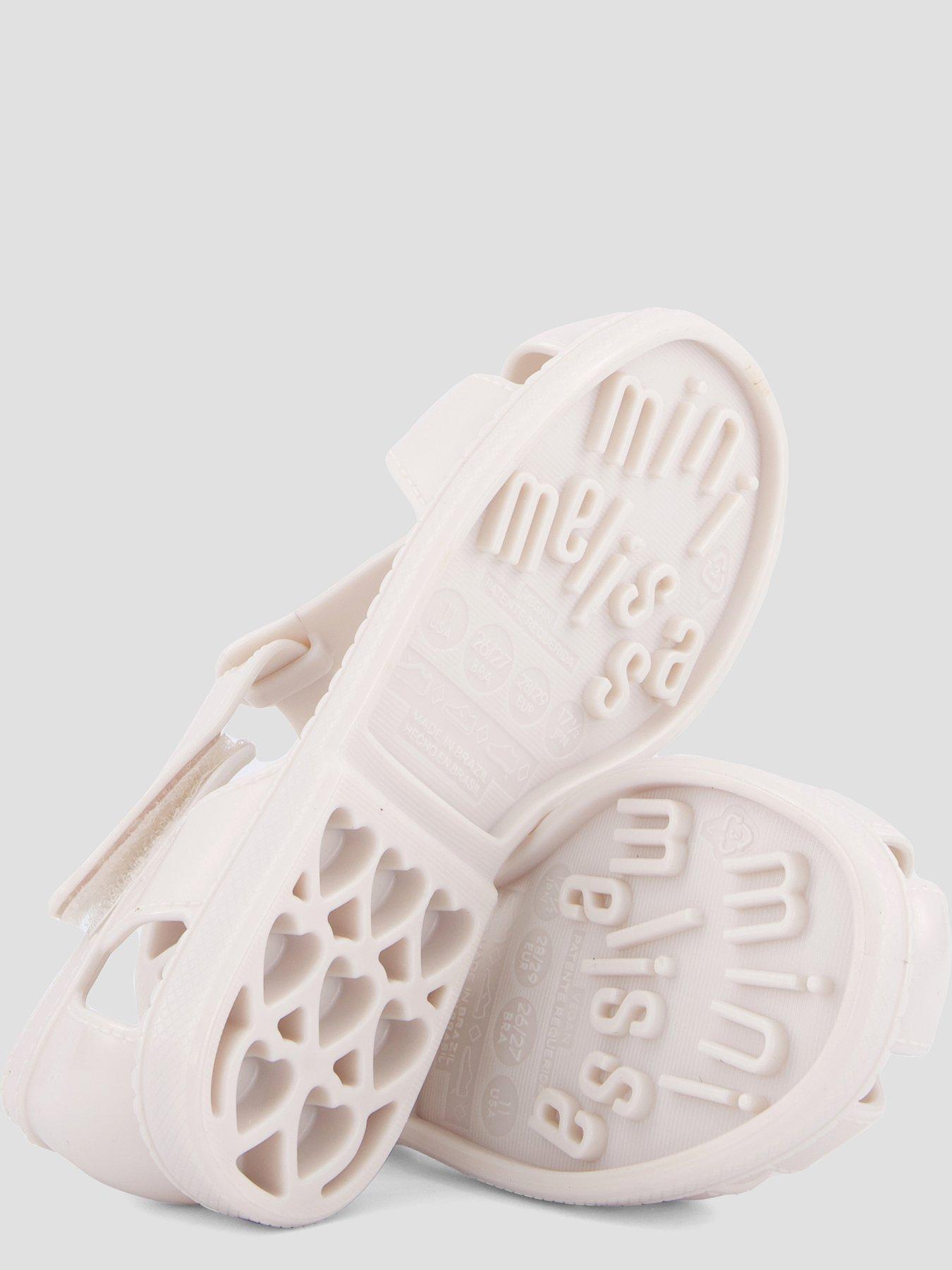 Image 4 of 7 of Mini Melissa Girls Hip Heart Ballerina Strap Sandals - White