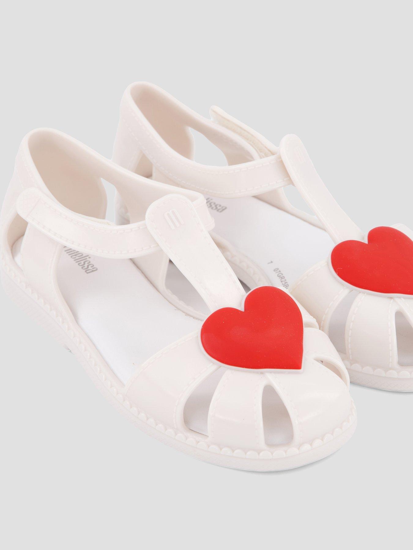 Image 5 of 7 of Mini Melissa Girls Hip Heart Ballerina Strap Sandals - White