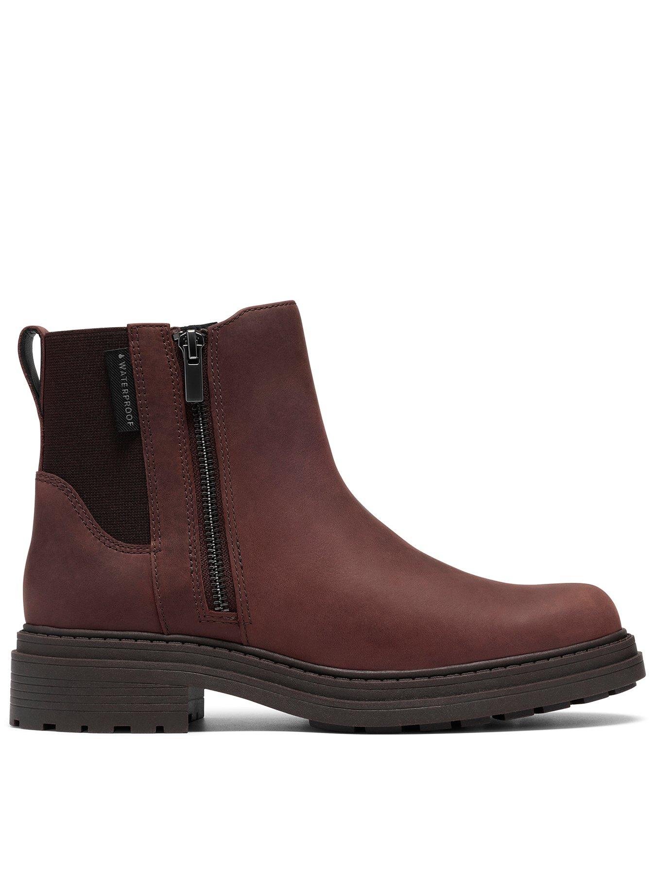 Clarks Orinoco 3 Zip Up Waterproof Boots - Dark Brown