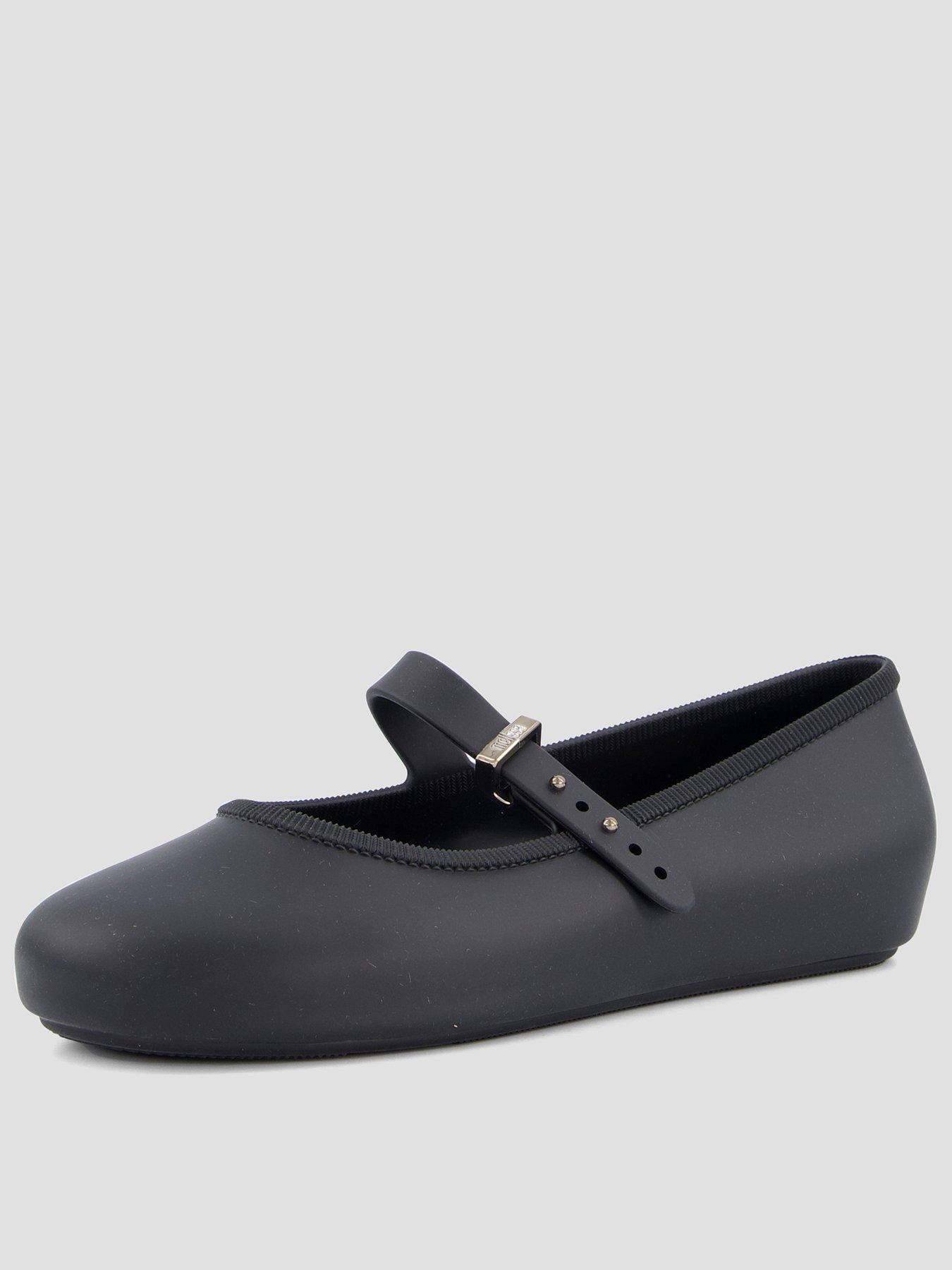 Image 1 of 7 of Mini Melissa Girls Mary Jane Strap Soft Ballerina Shoes - Black