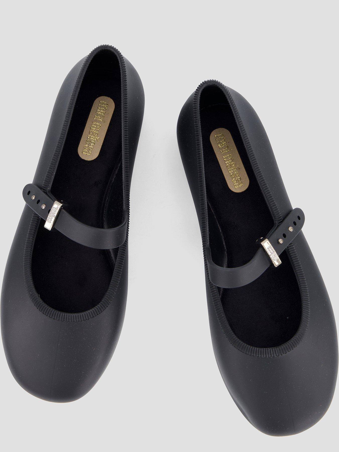 Image 3 of 7 of Mini Melissa Girls Mary Jane Strap Soft Ballerina Shoes - Black