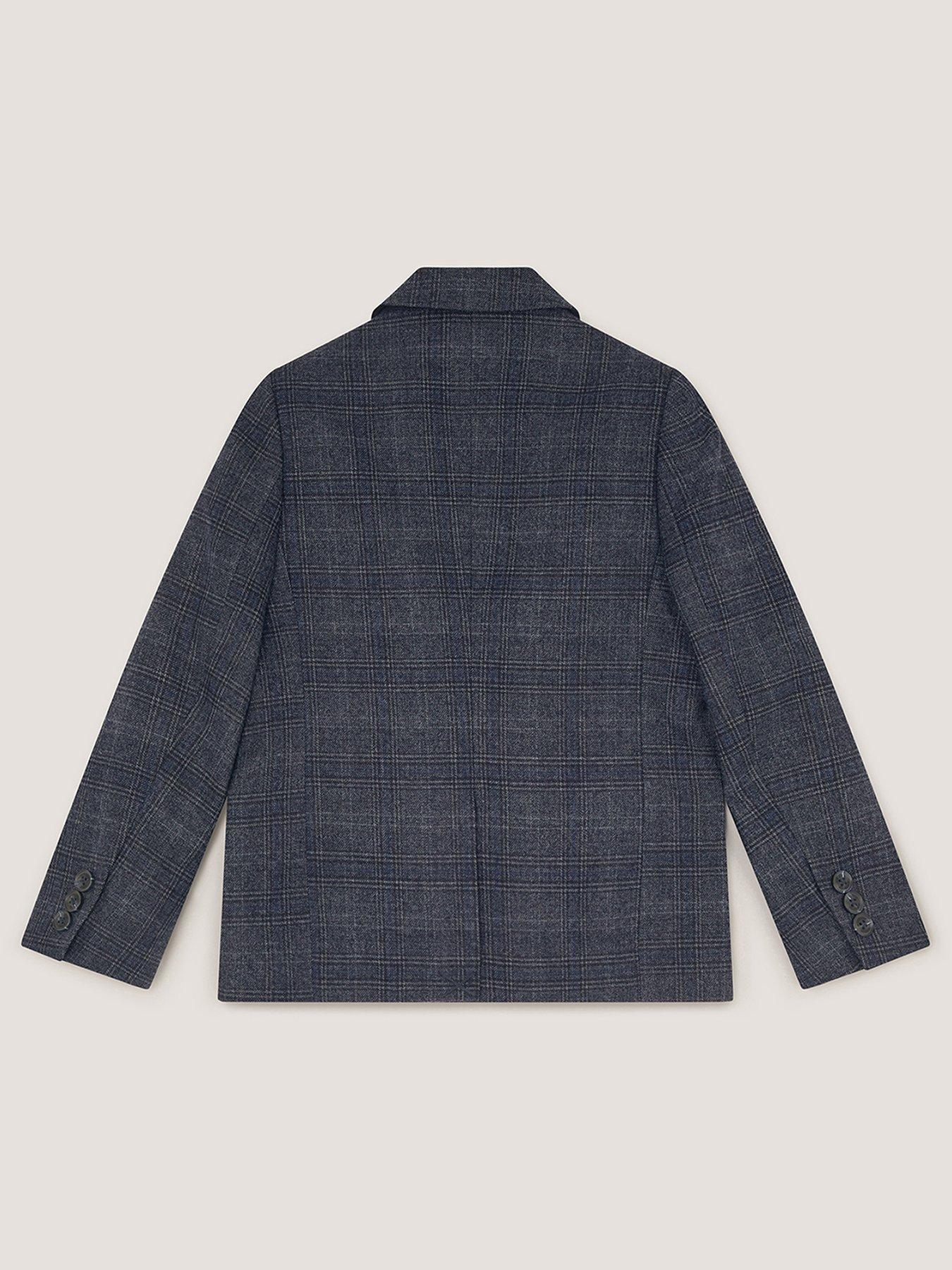 Image 3 of 4 of Monsoon Boys Rufus Check Smart Jacket - Grey