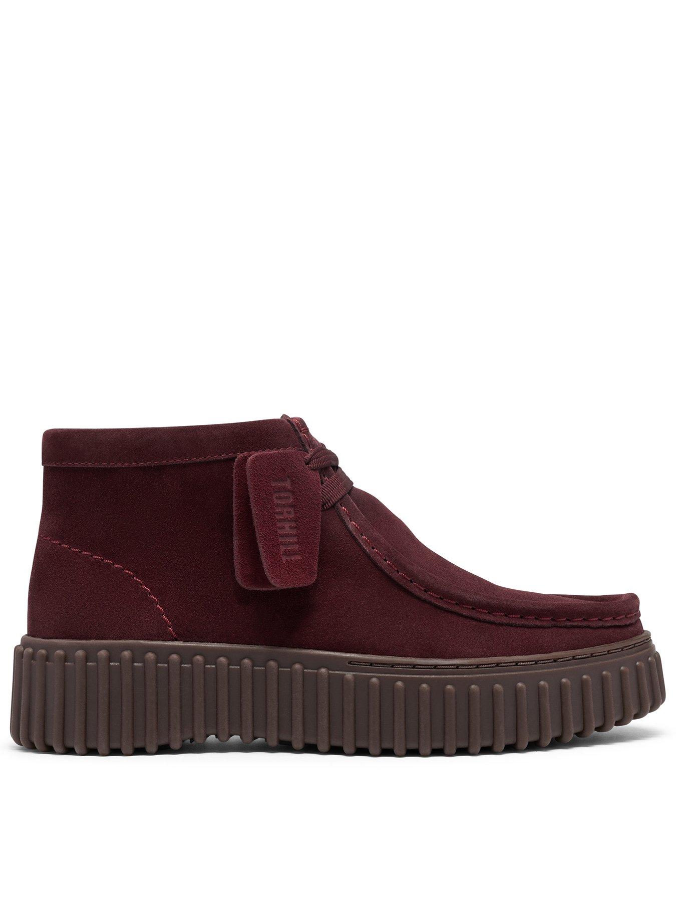 Clarks Suede Torhill Moss Boot - Burgundy