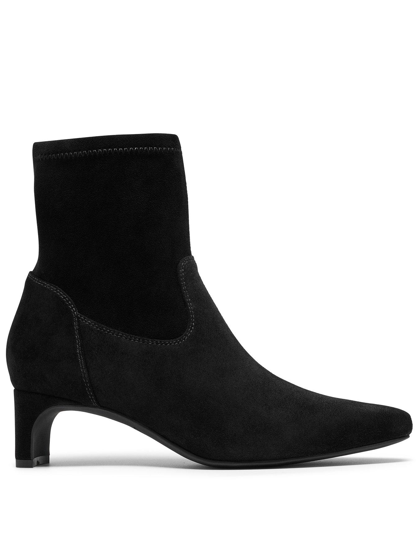 Clarks Edina Stretch Suede Low Boot - Black