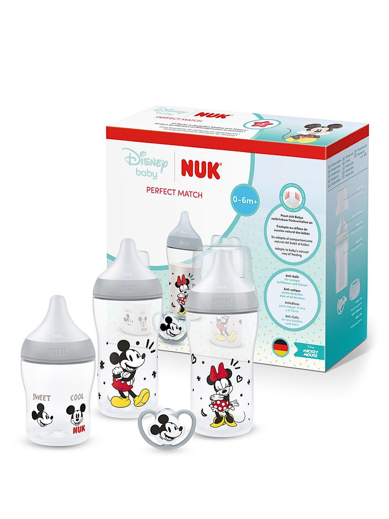 Nuk Perfect Match Newborn Baby Bottles & Dummy Set | 0-6 Months | 3 X Anti-Colic Feeding Bottles (150Ml, 260Ml), 1 X Perfect Match Air Dummy | Disney - Image 3