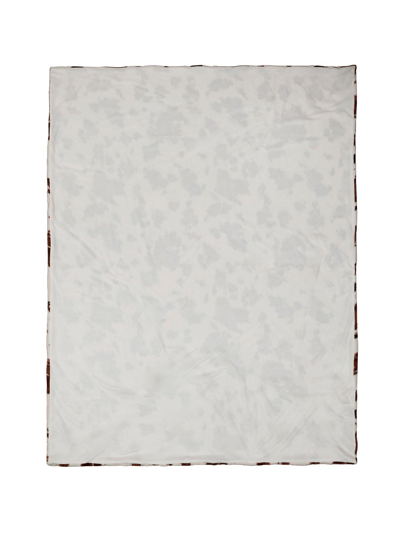 Image 4 of 5 of Fusion Cow Print Faux Fur Bedspread In Natural