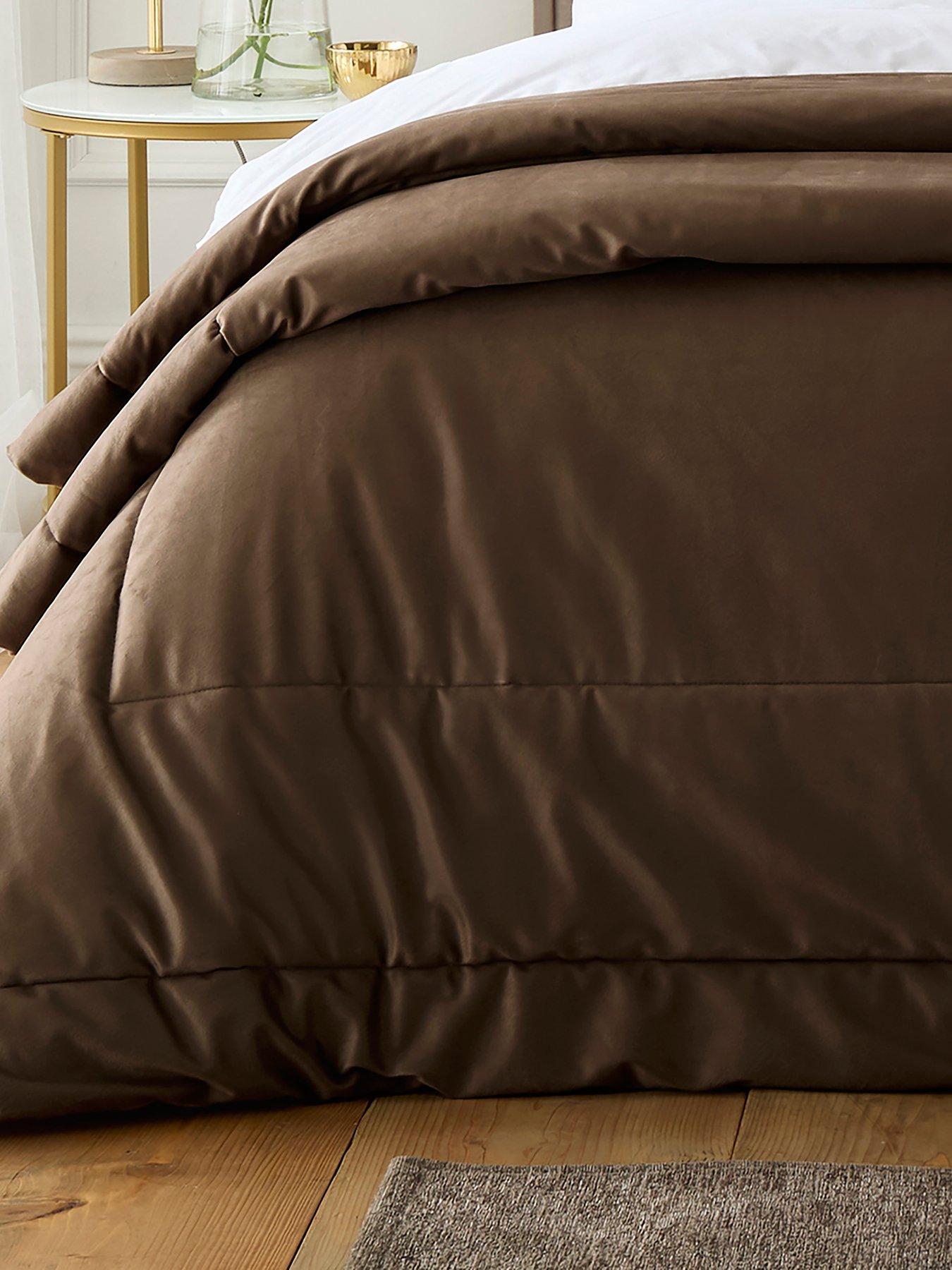 Appletree Harlan Velvet Bedspread In Chocolate - Image 4