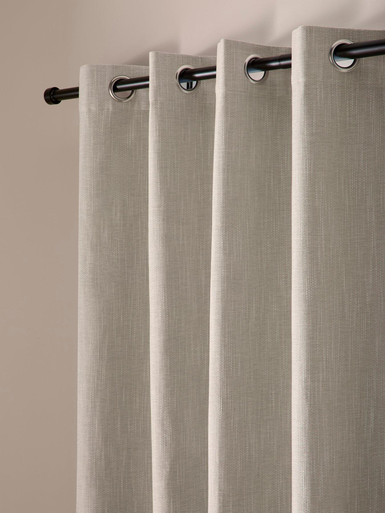 Image 2 of 5 of Curtina Boucle Chenille Woven Blackout Eyelet Curtains