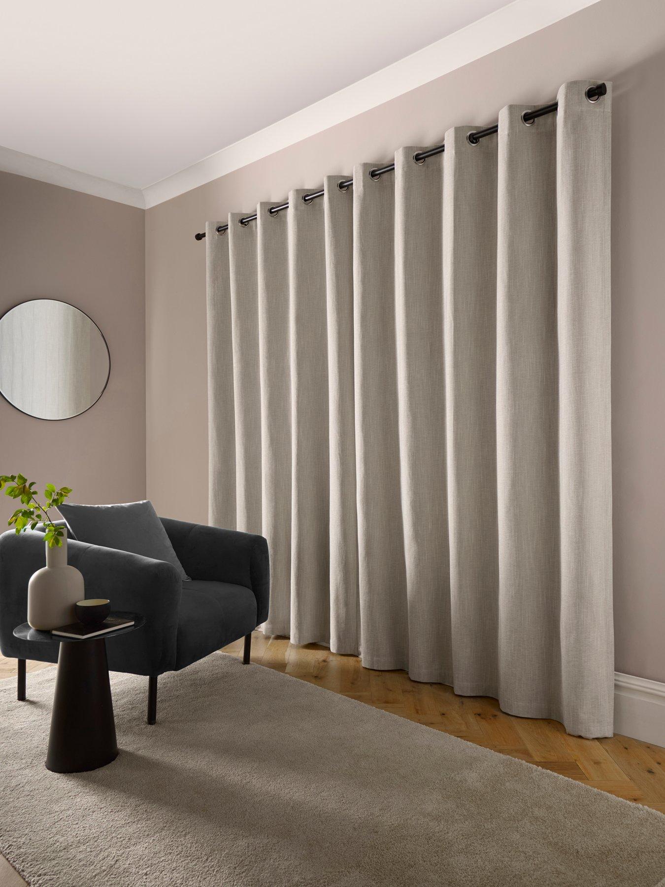 Image 4 of 5 of Curtina Boucle Chenille Woven Blackout Eyelet Curtains